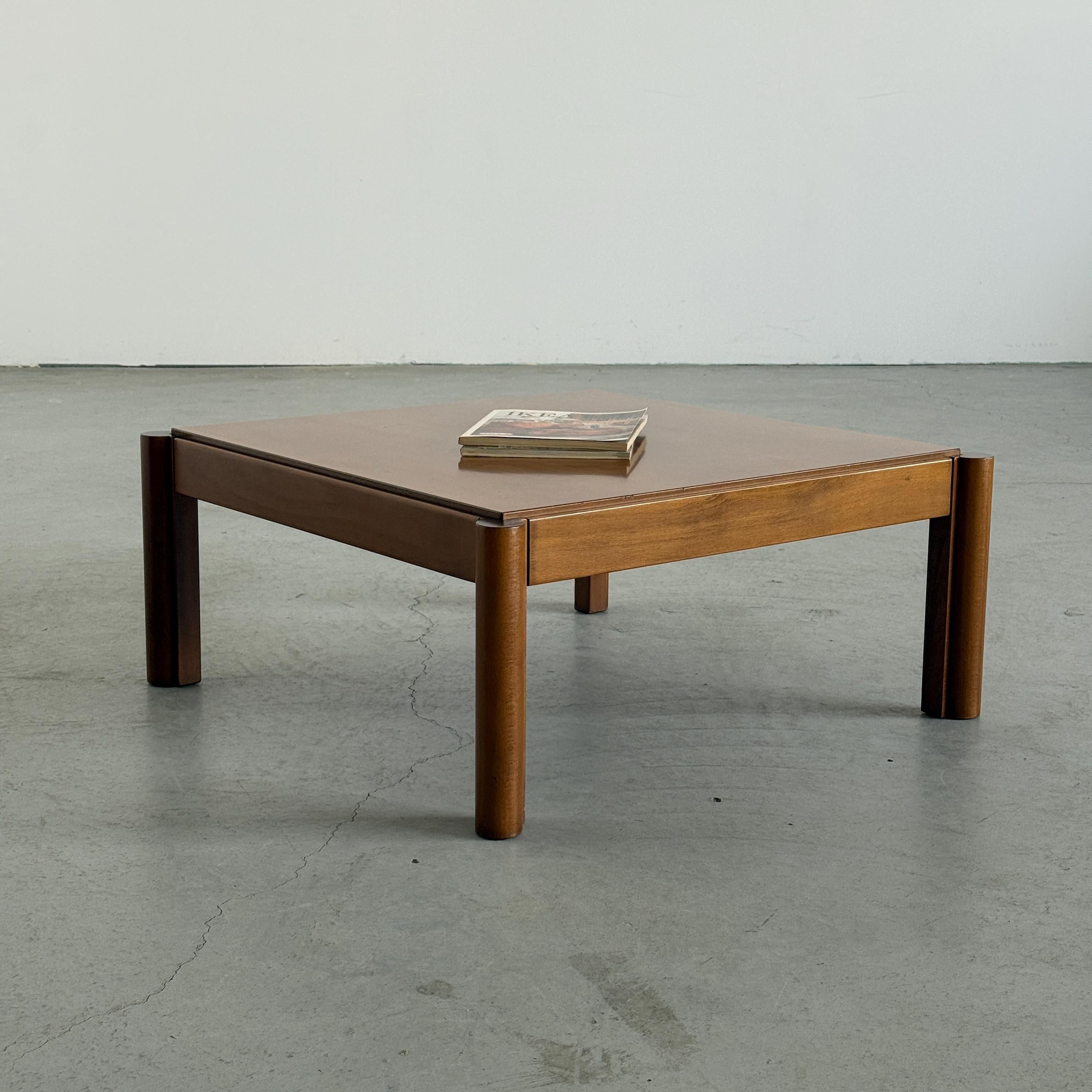 Walnut Coffee Table with Cylindrical Legs