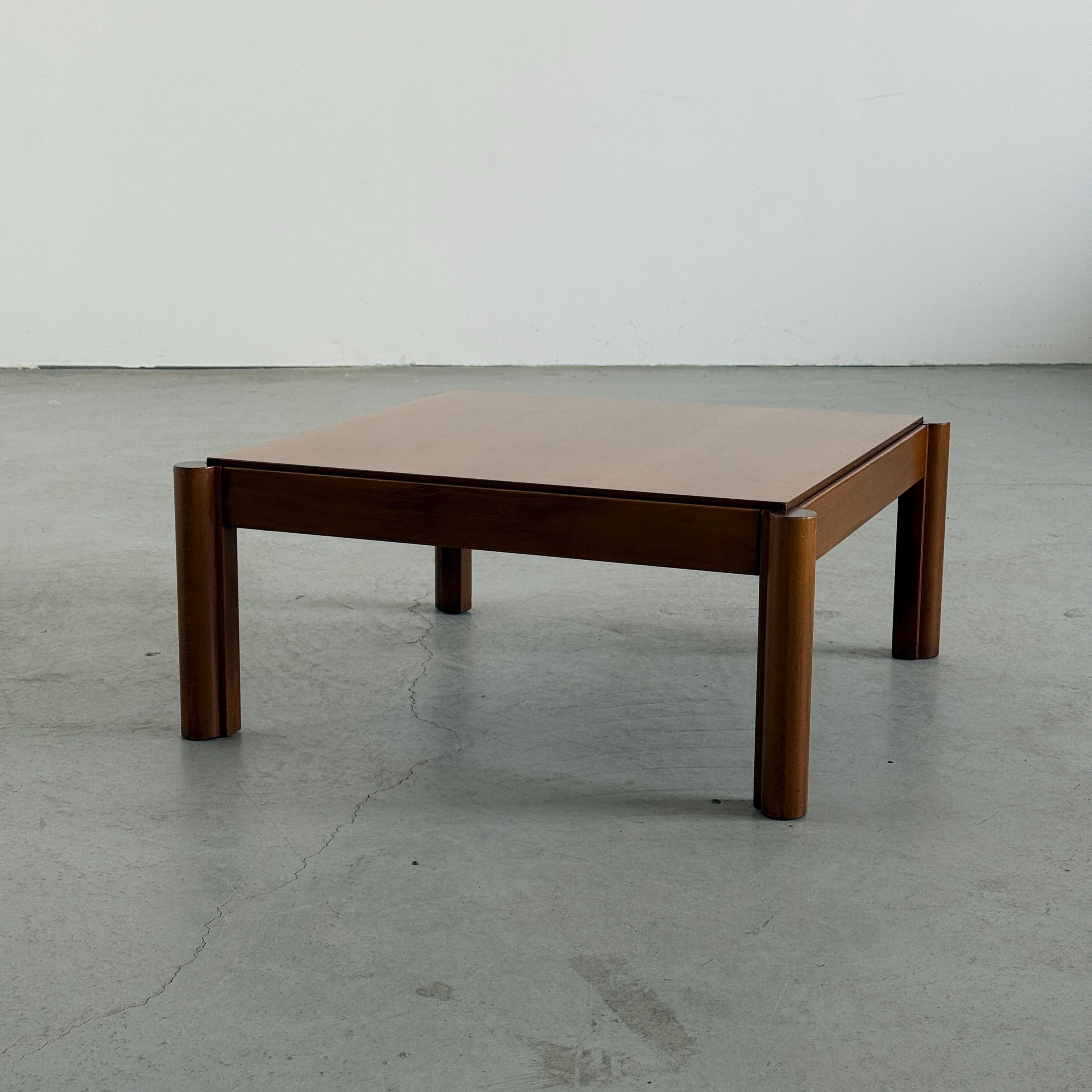 Walnut Coffee Table with Cylindrical Legs