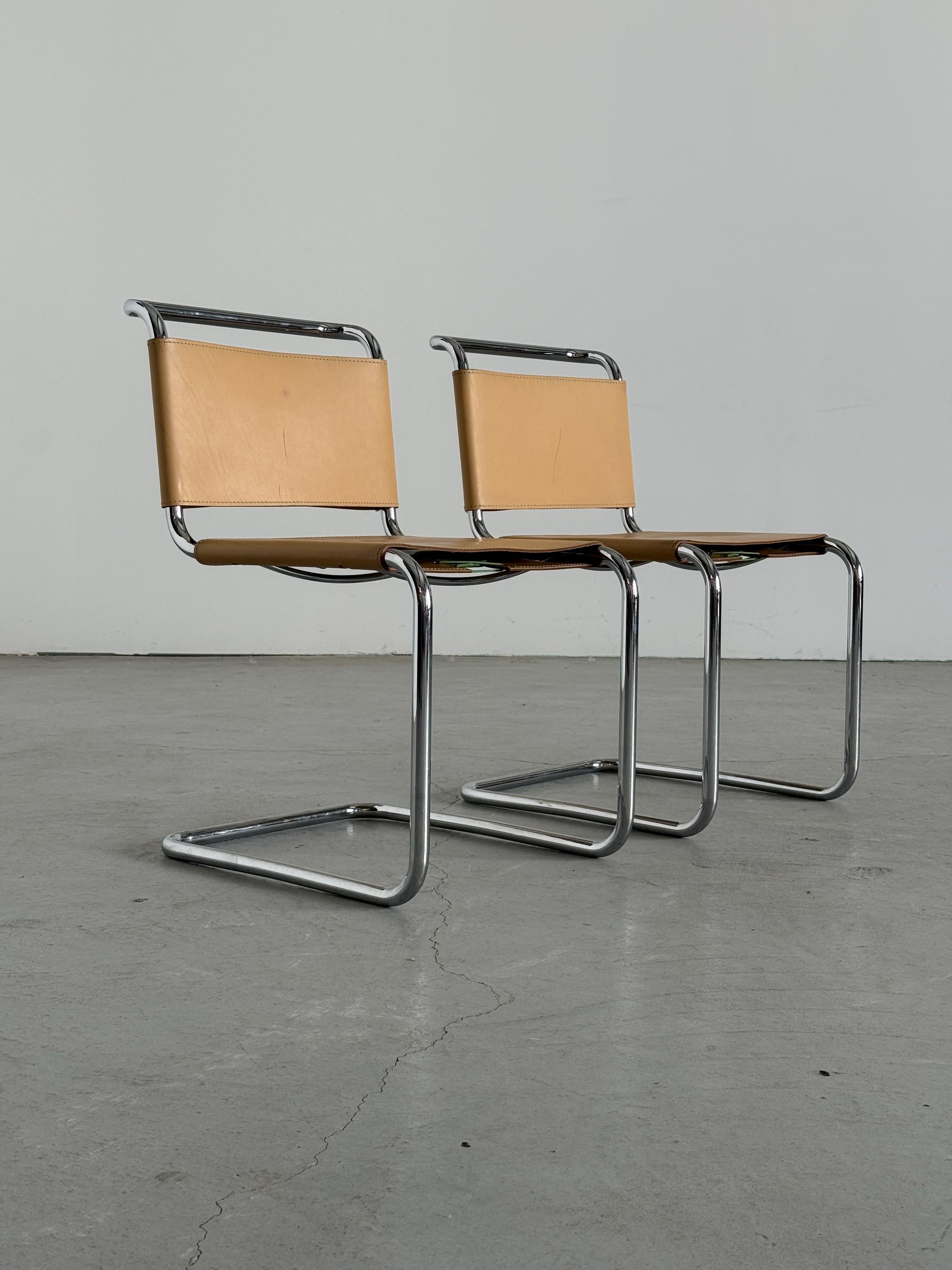 Mart Stam Style Cantilever Dining Chairs by Fasem