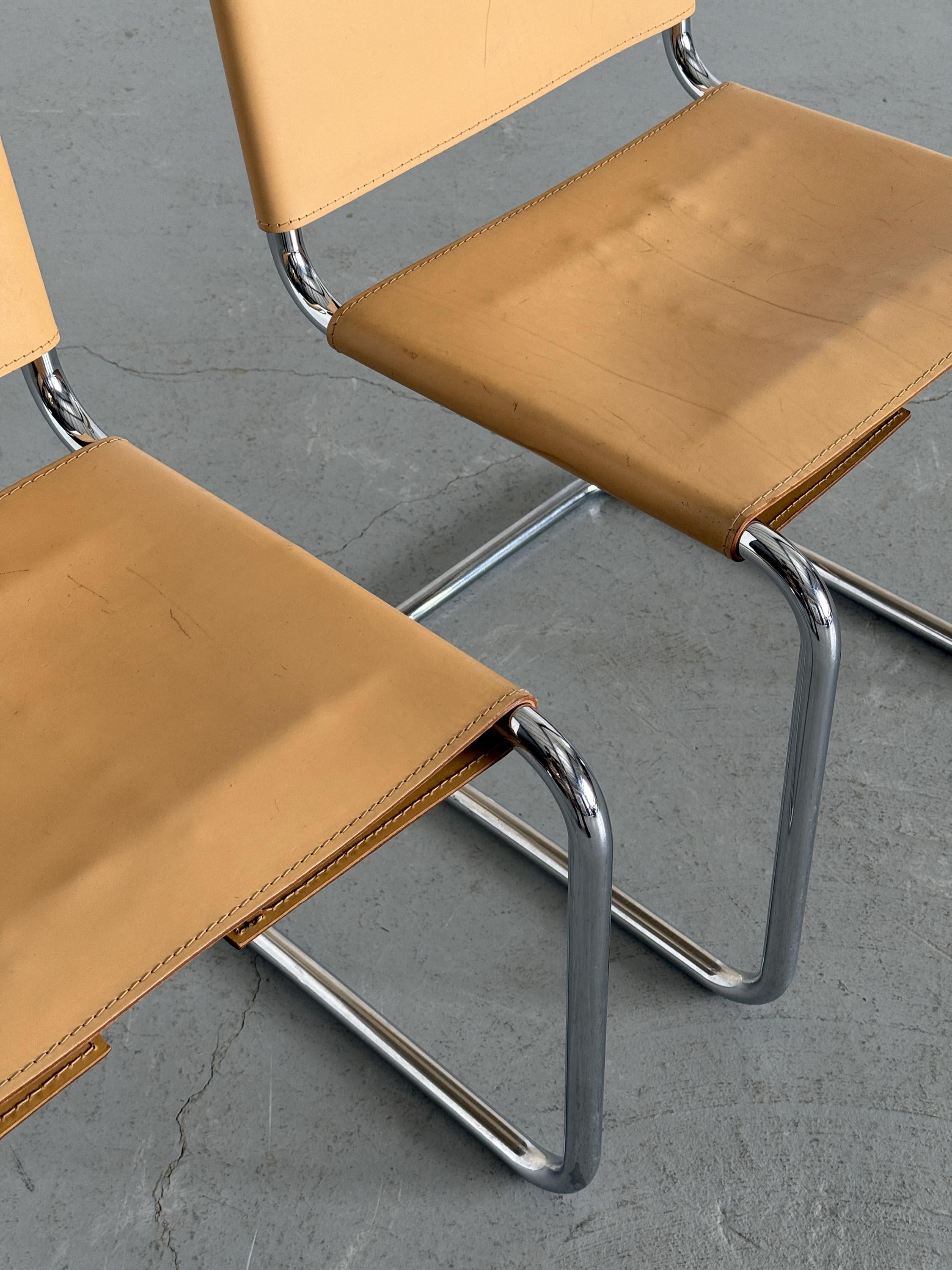 Mart Stam Style Cantilever Dining Chairs by Fasem