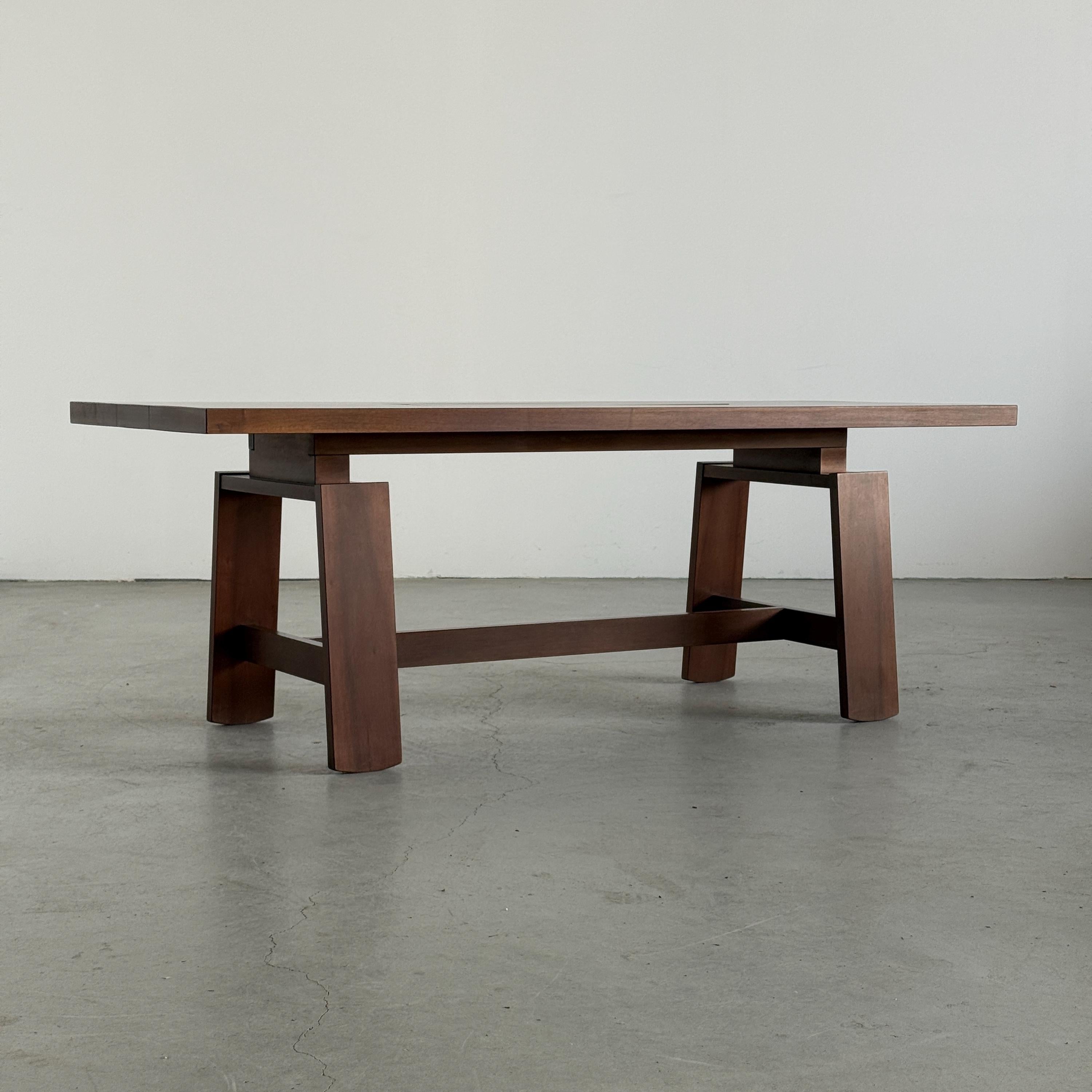 Large Walnut Dining Table by Silvio Coppola for Bernini