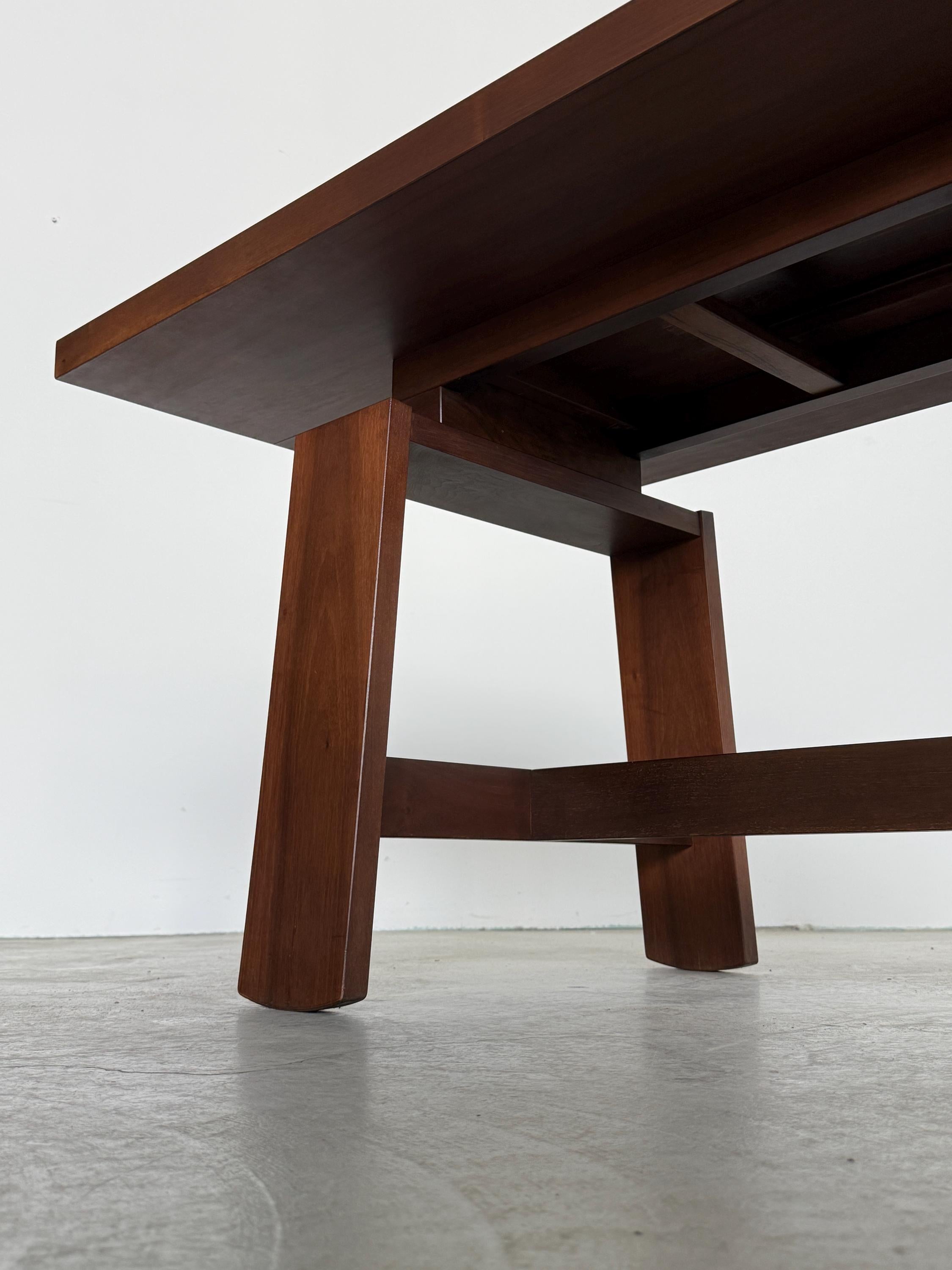 Large Walnut Dining Table by Silvio Coppola for Bernini