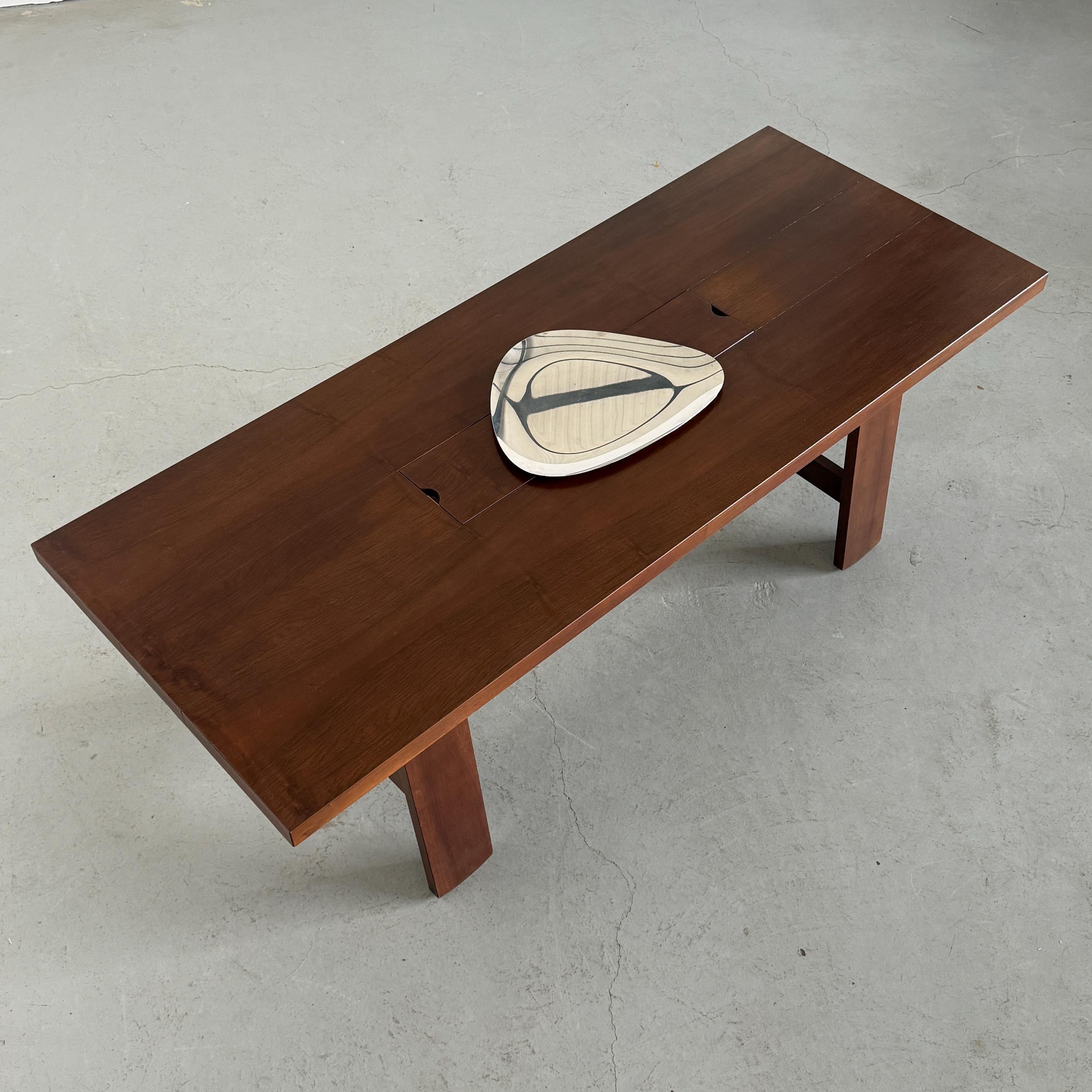 Large Walnut Dining Table by Silvio Coppola for Bernini