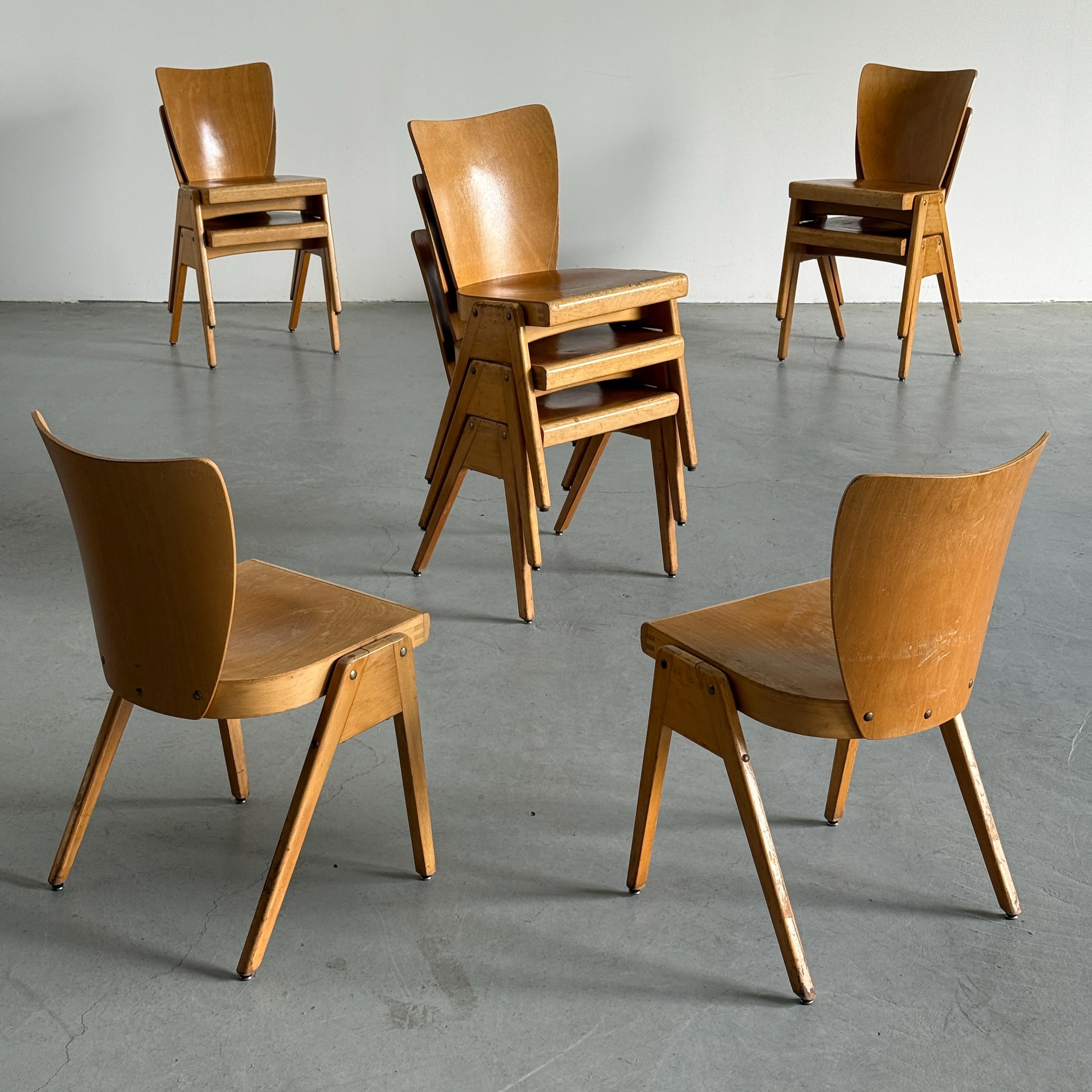 Stackable Mid-Century Dining Chairs by Kaderer