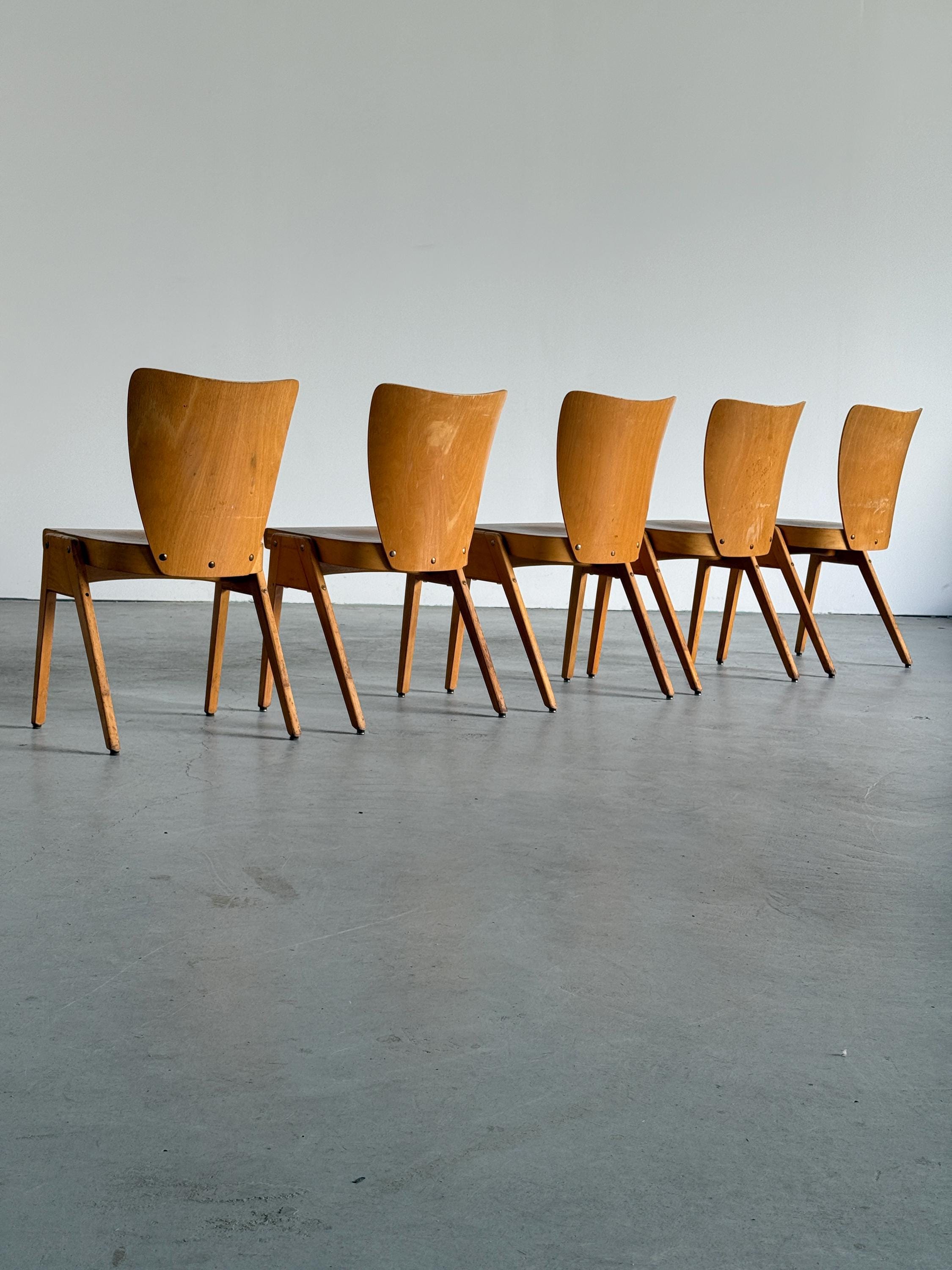 Stackable Mid-Century Dining Chairs by Kaderer