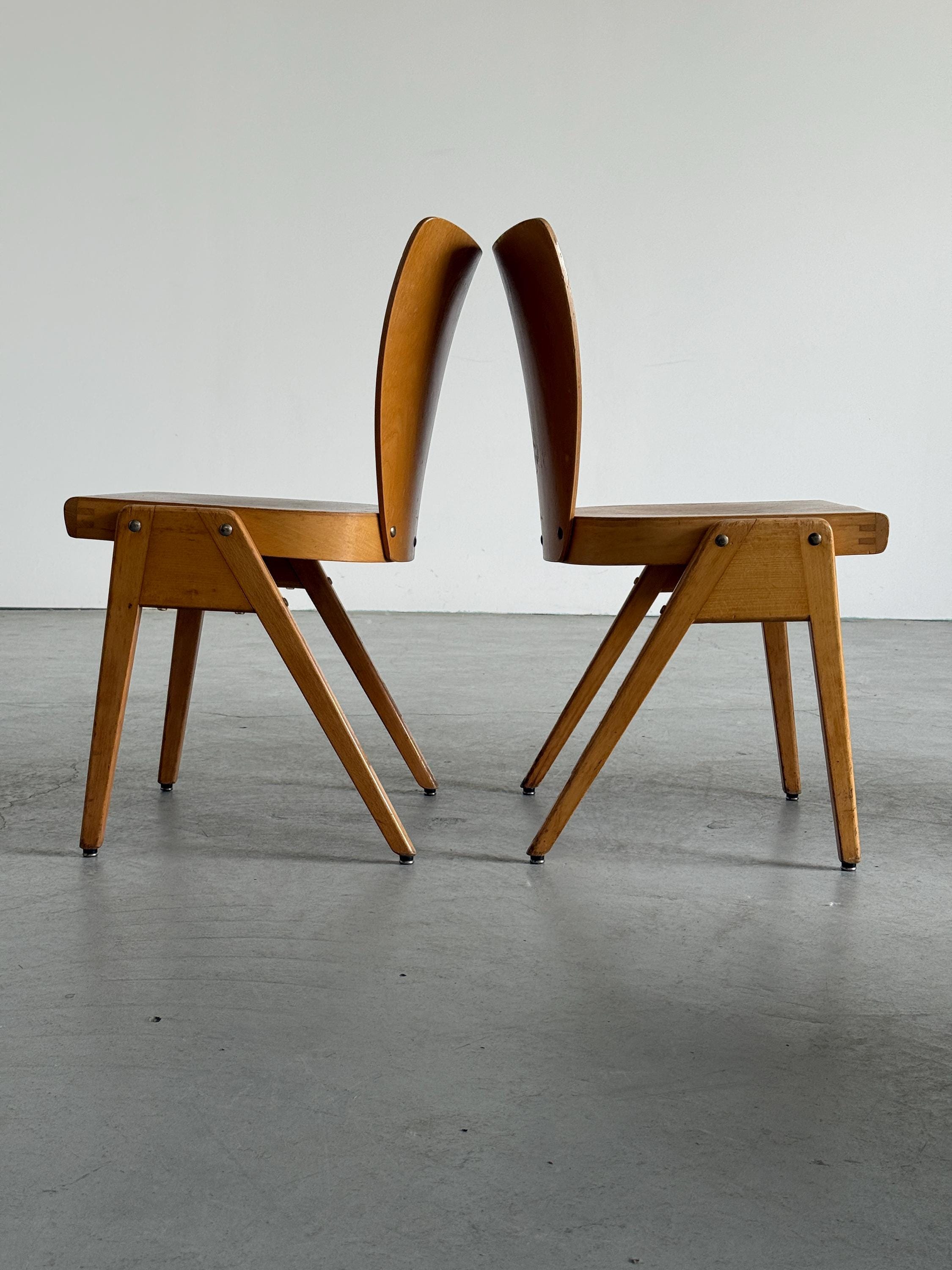 Stackable Mid-Century Dining Chairs by Kaderer