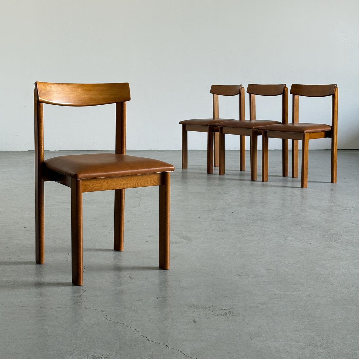 Late Modern Wood Dining Chairs