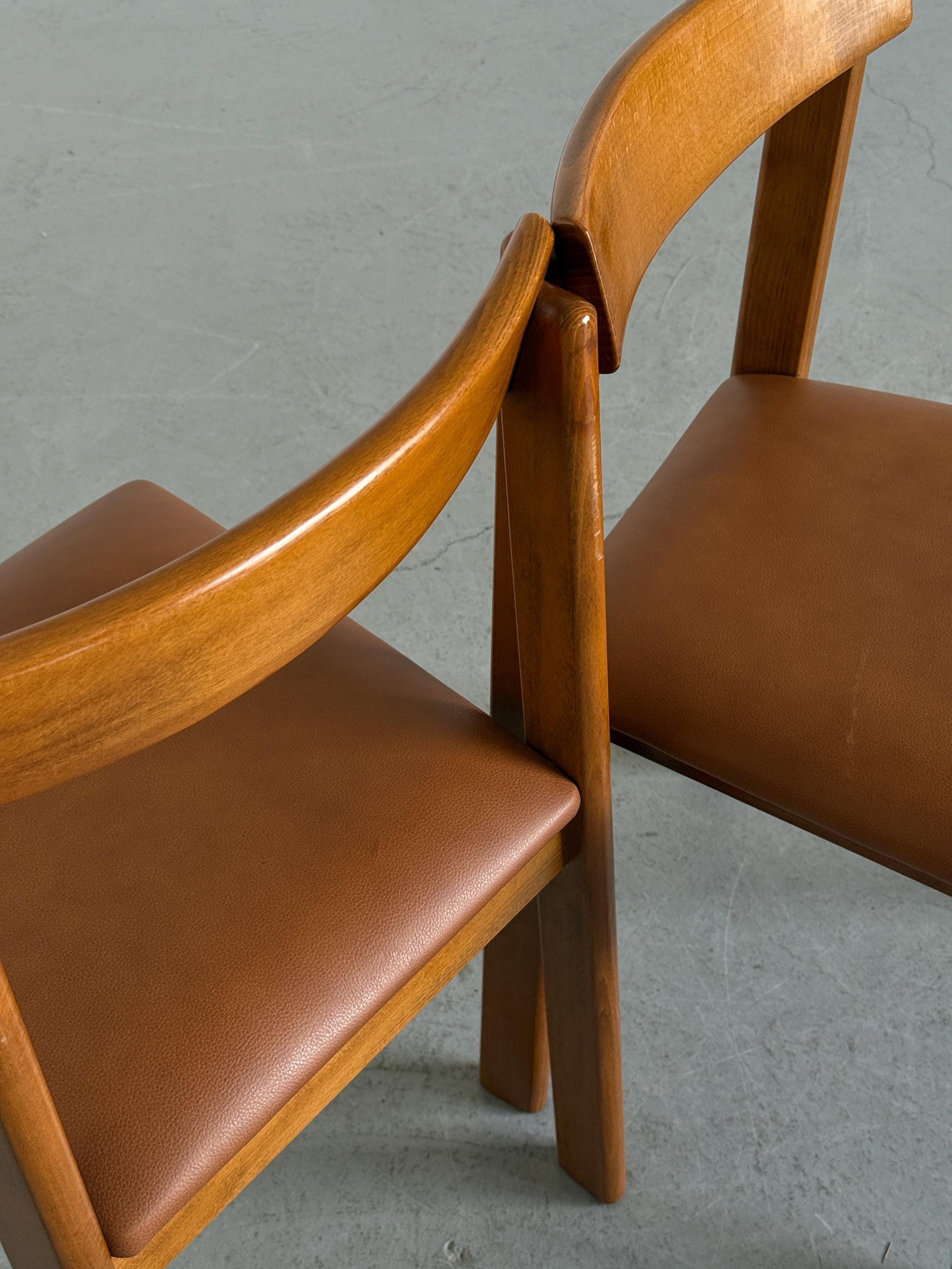 Late Modern Wood Dining Chairs