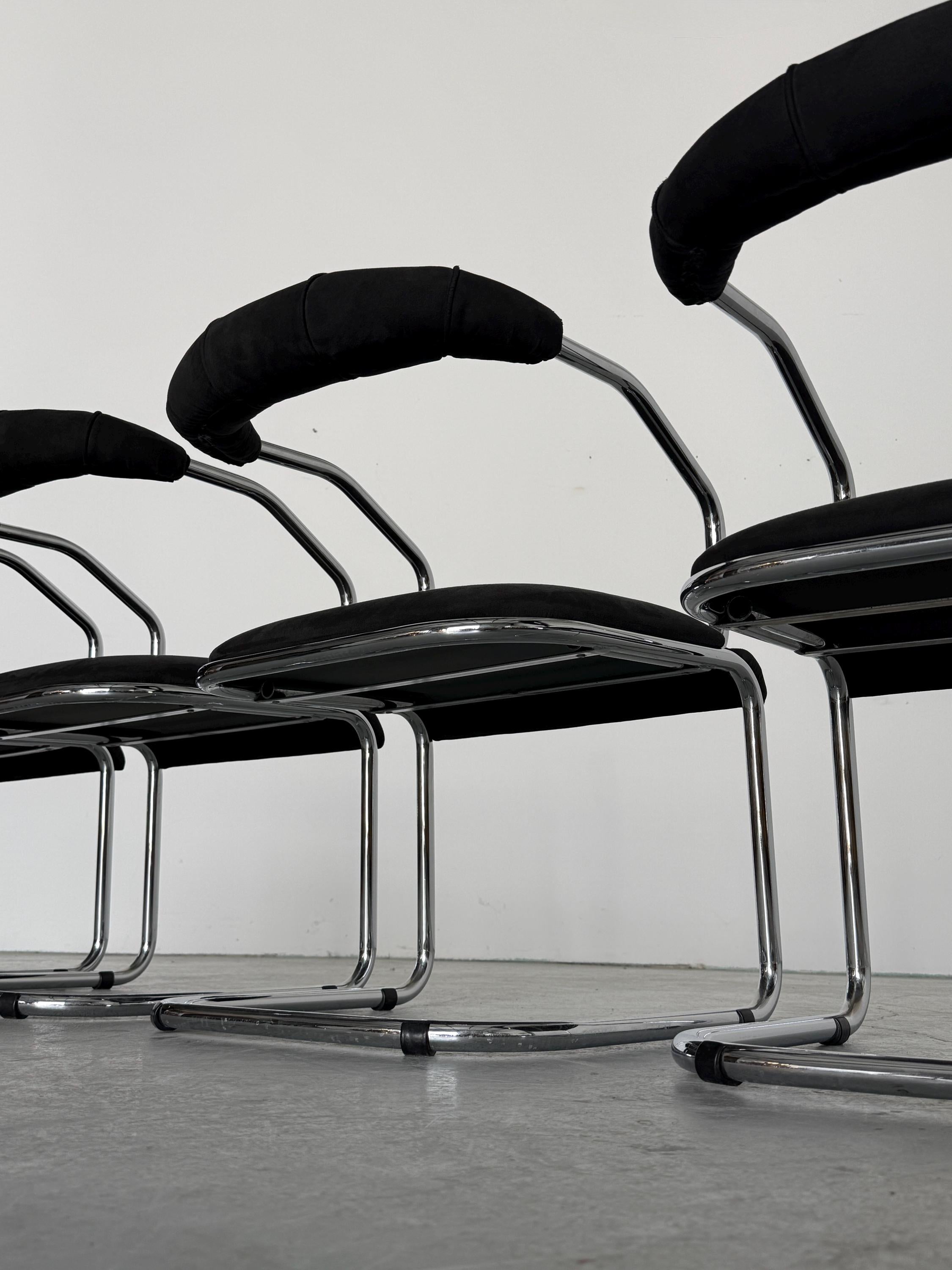 Cantilever Dining Chairs in Style of Giotto Stoppino