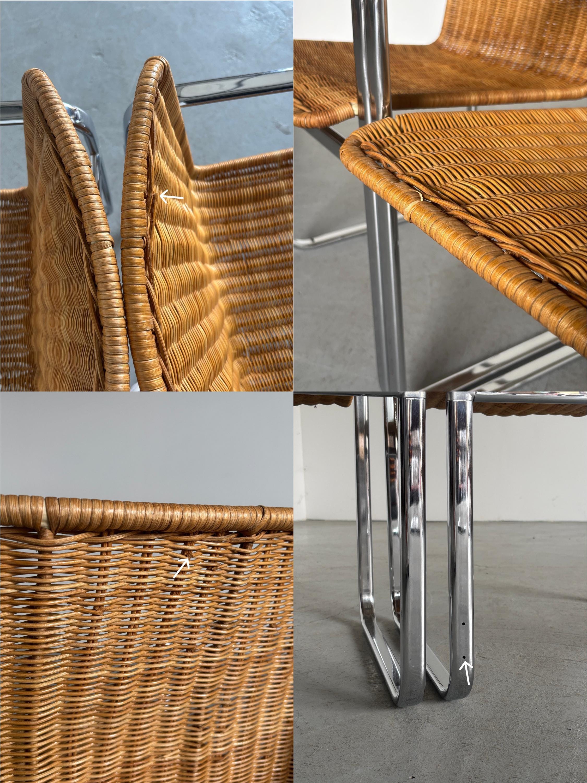 Bauhaus Design Chrome & Rattan Armchairs