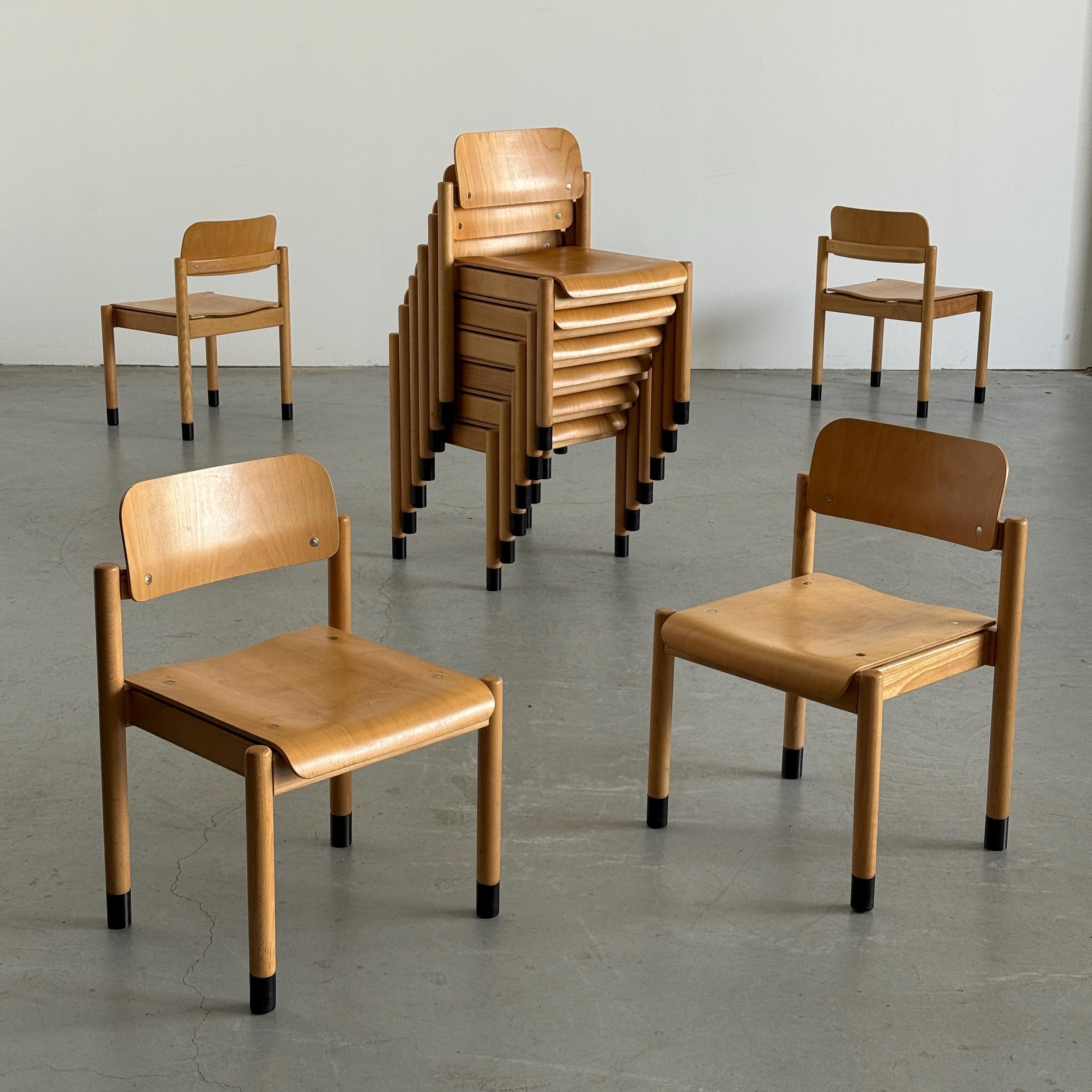 Stackable Beechwood Dining Chairs