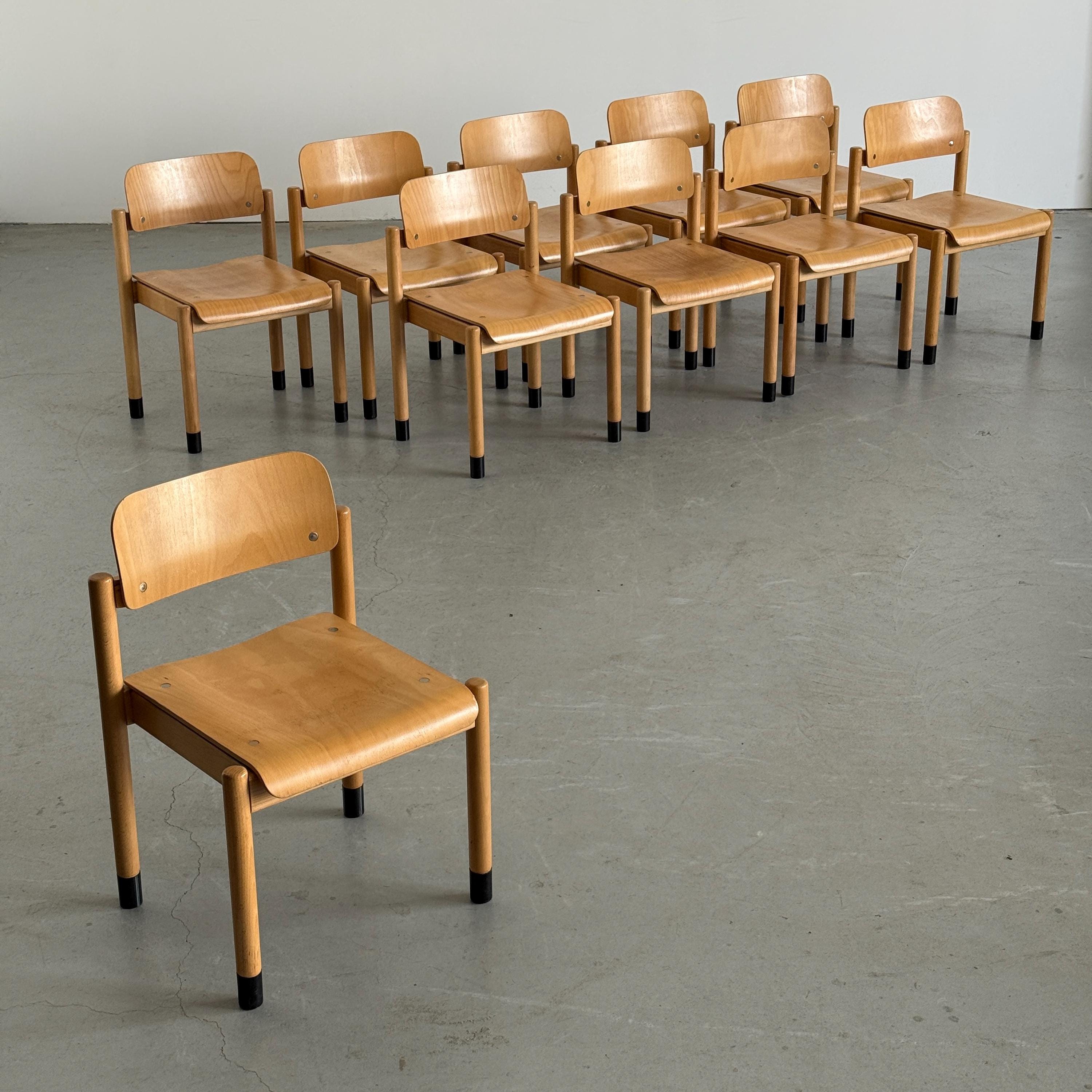 Stackable Beechwood Dining Chairs