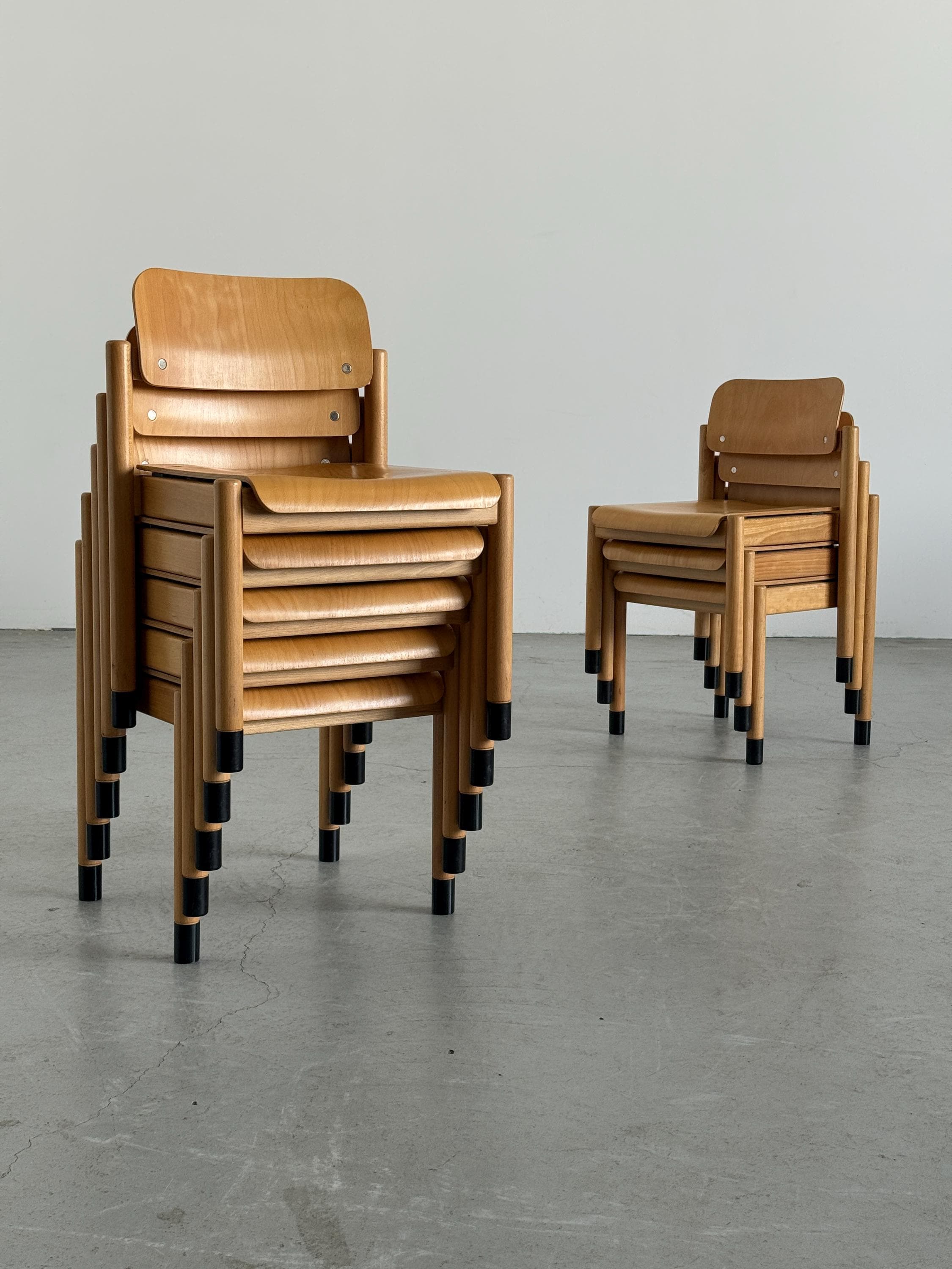 Stackable Beechwood Dining Chairs