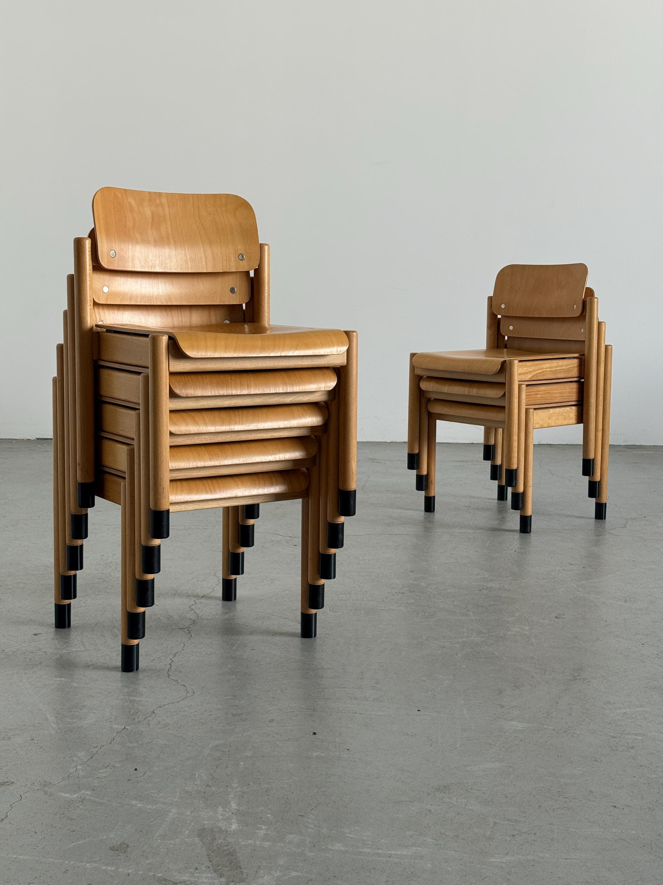 Stackable Beechwood Dining Chairs