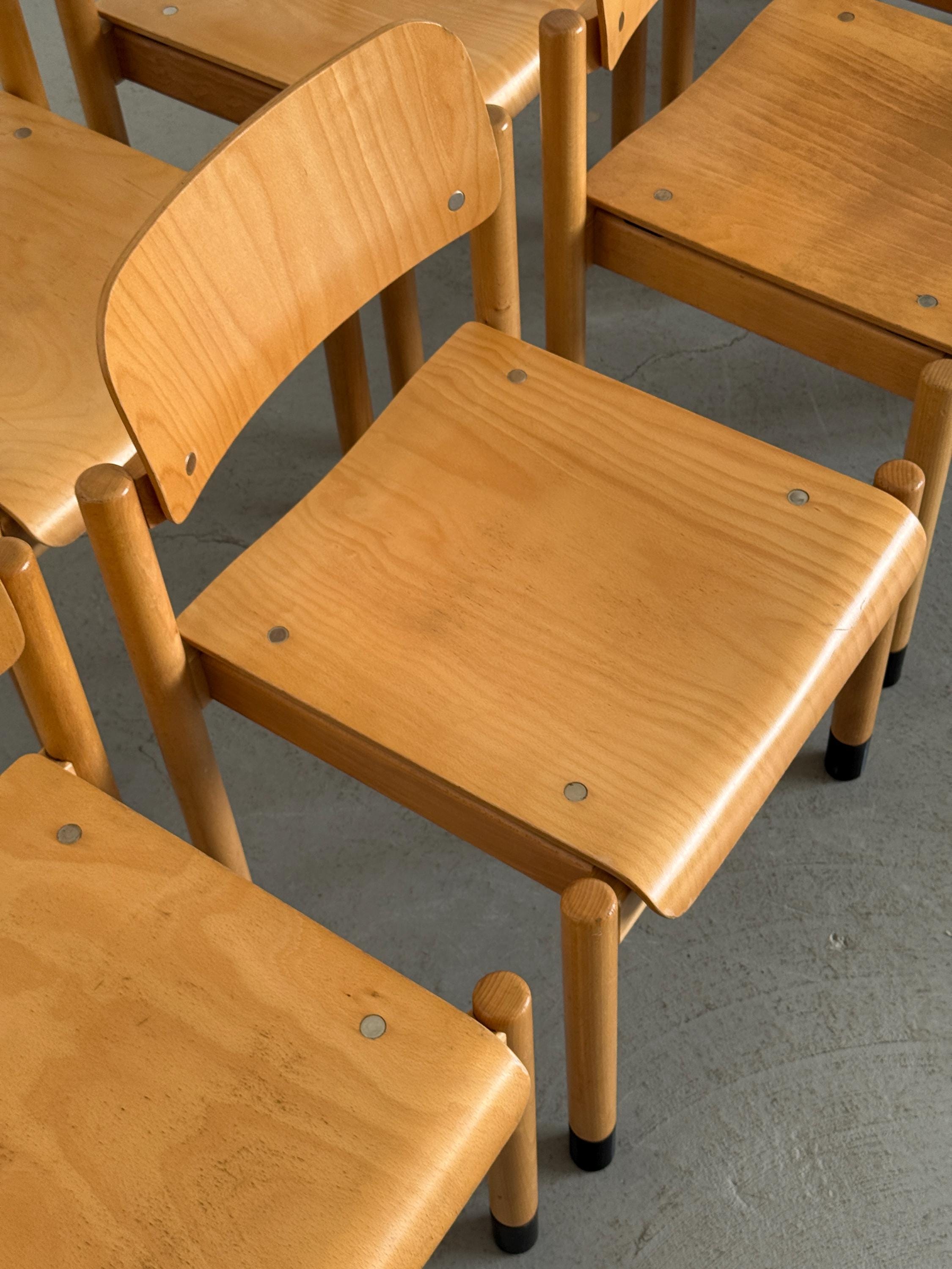 Stackable Beechwood Dining Chairs