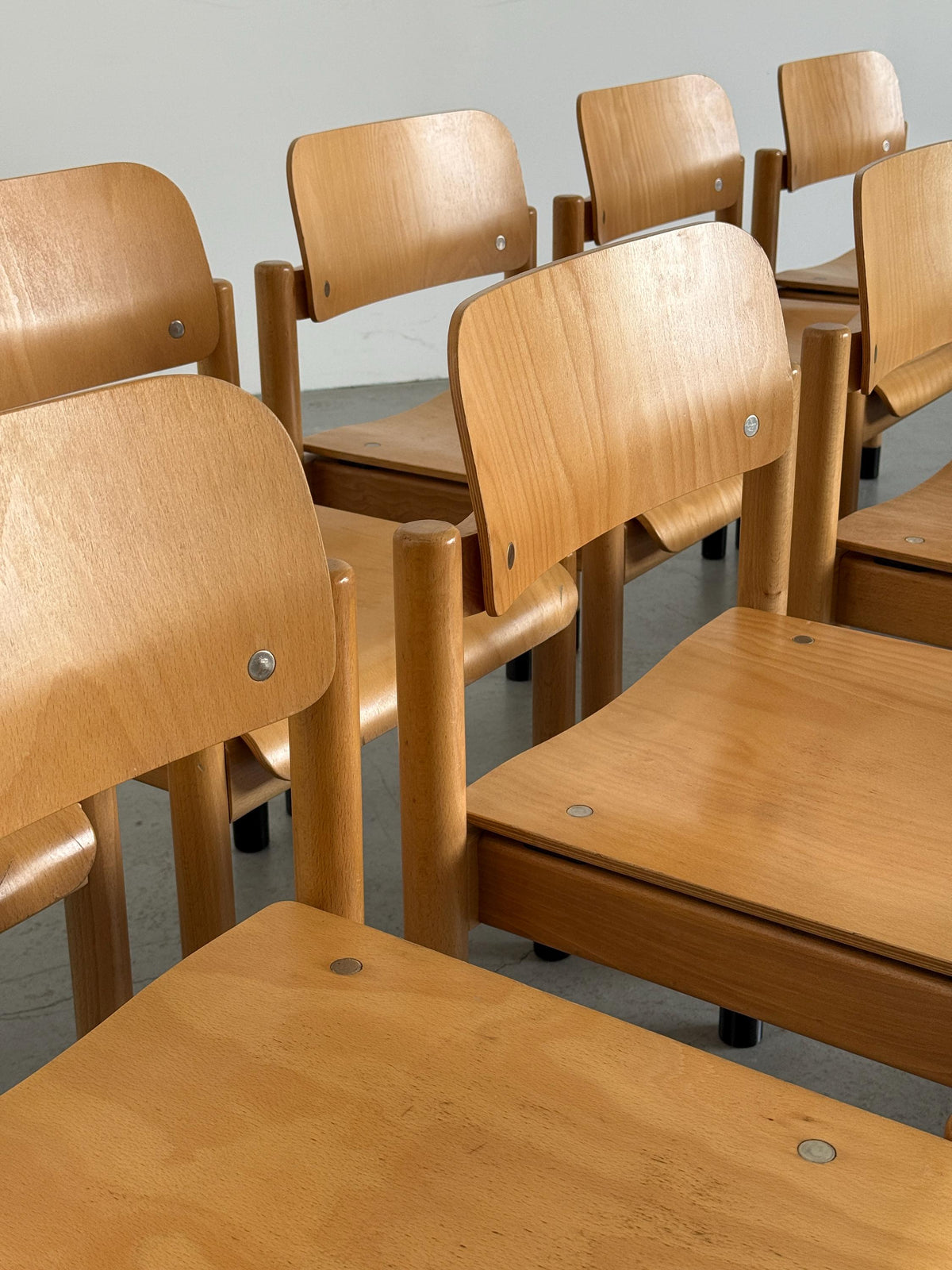 Stackable Beechwood Dining Chairs
