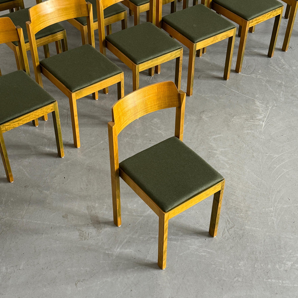 Constructivist Patinated Wooden Dining Chairs