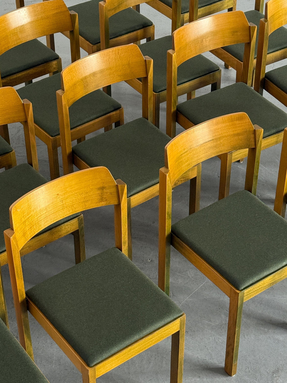 Constructivist Patinated Wooden Dining Chairs