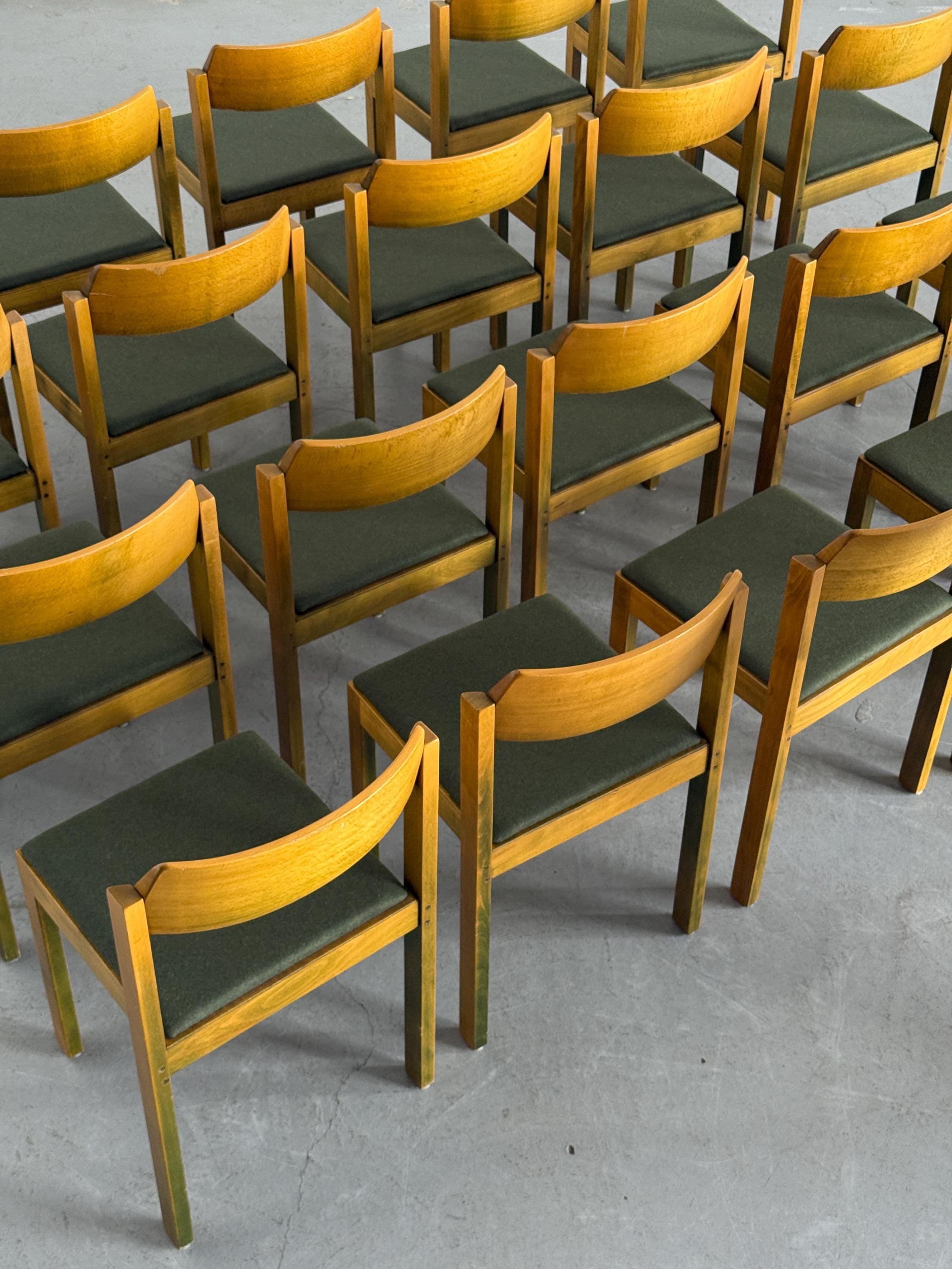 Constructivist Patinated Wooden Dining Chairs