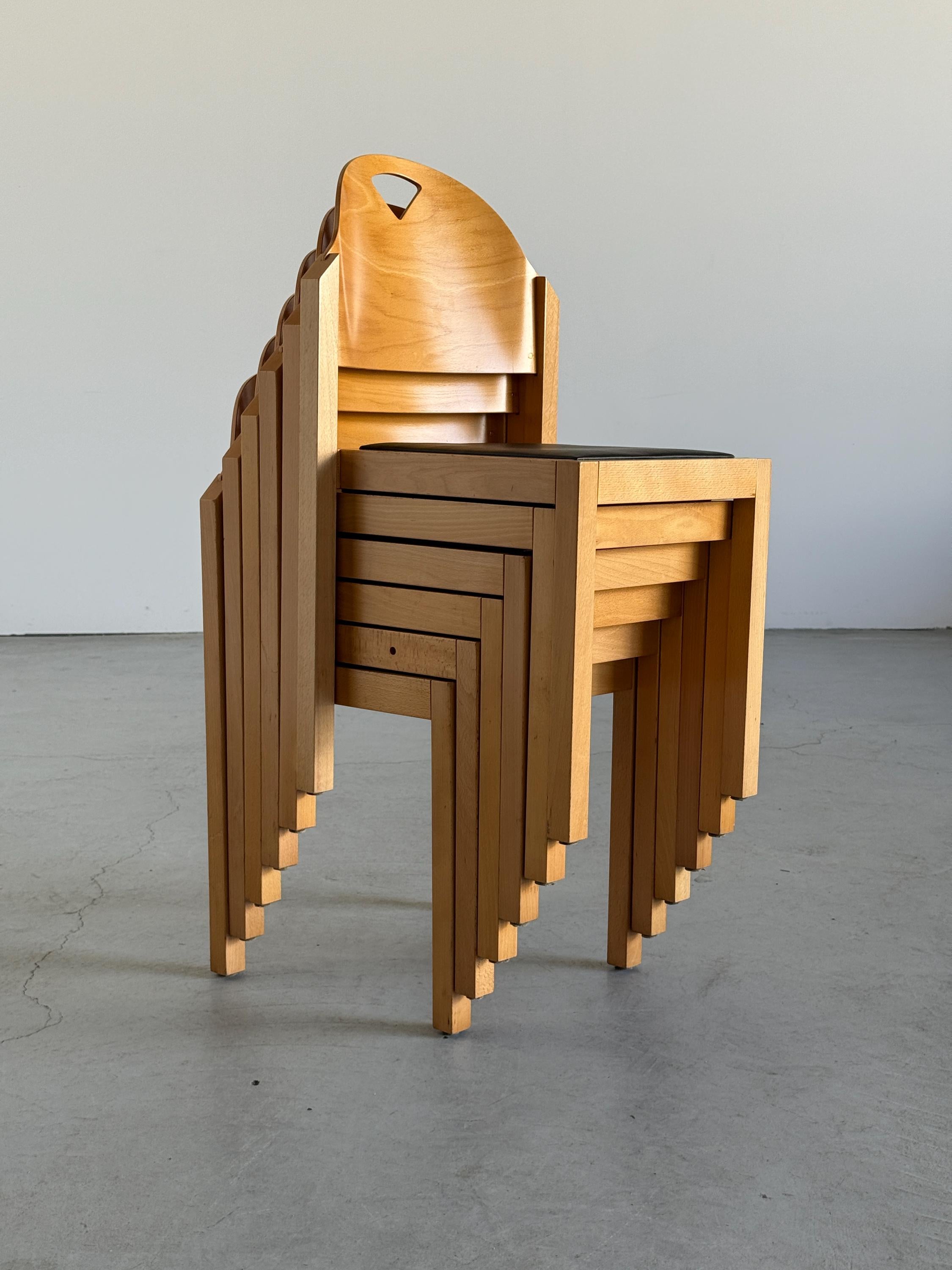 Postmodern Stackable Dining Chairs by Thonet Vienna
