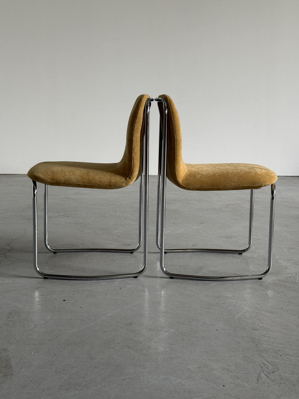 Italian Modernist Chromed Dining Chairs