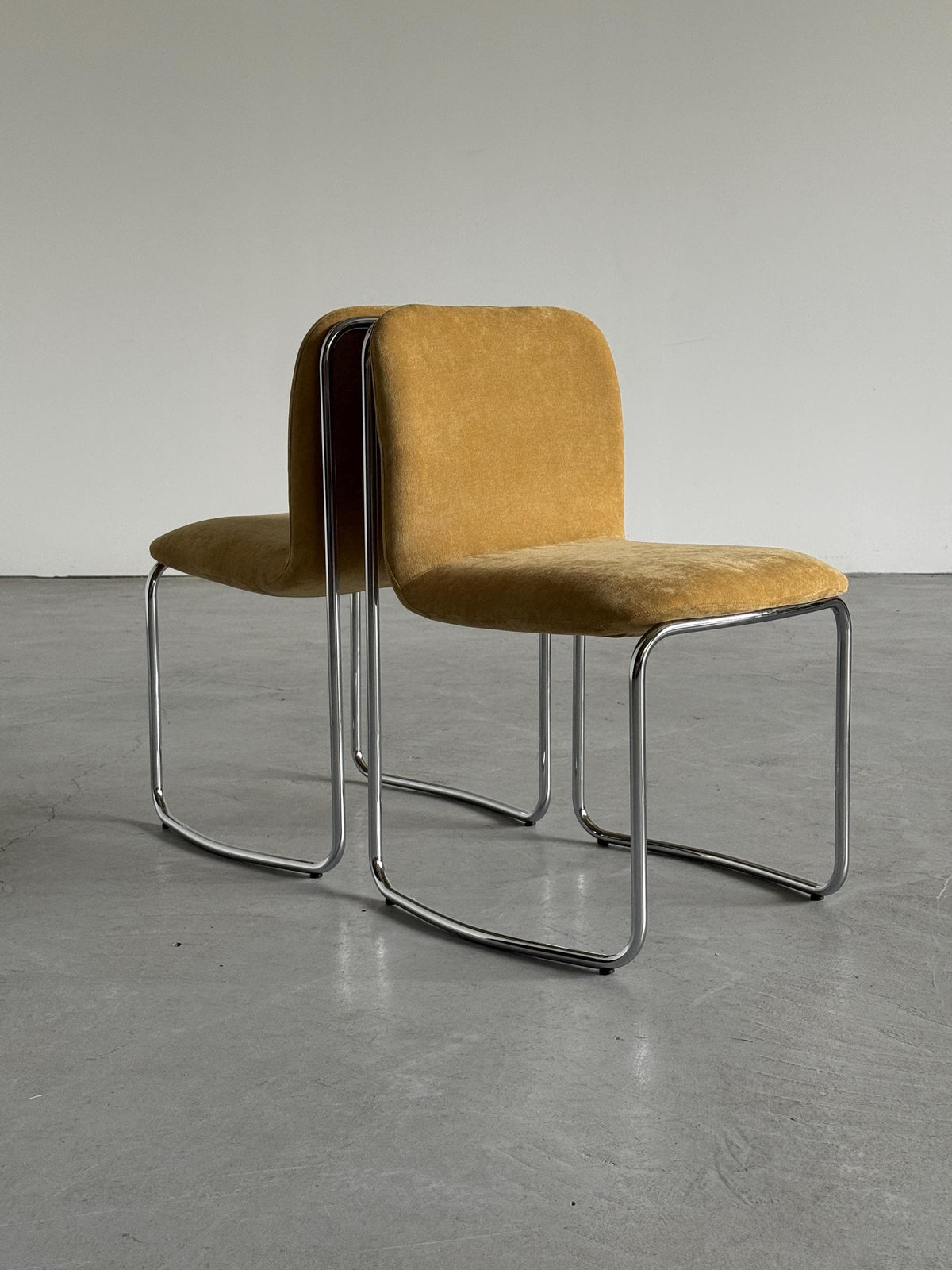 Italian Modernist Chromed Dining Chairs
