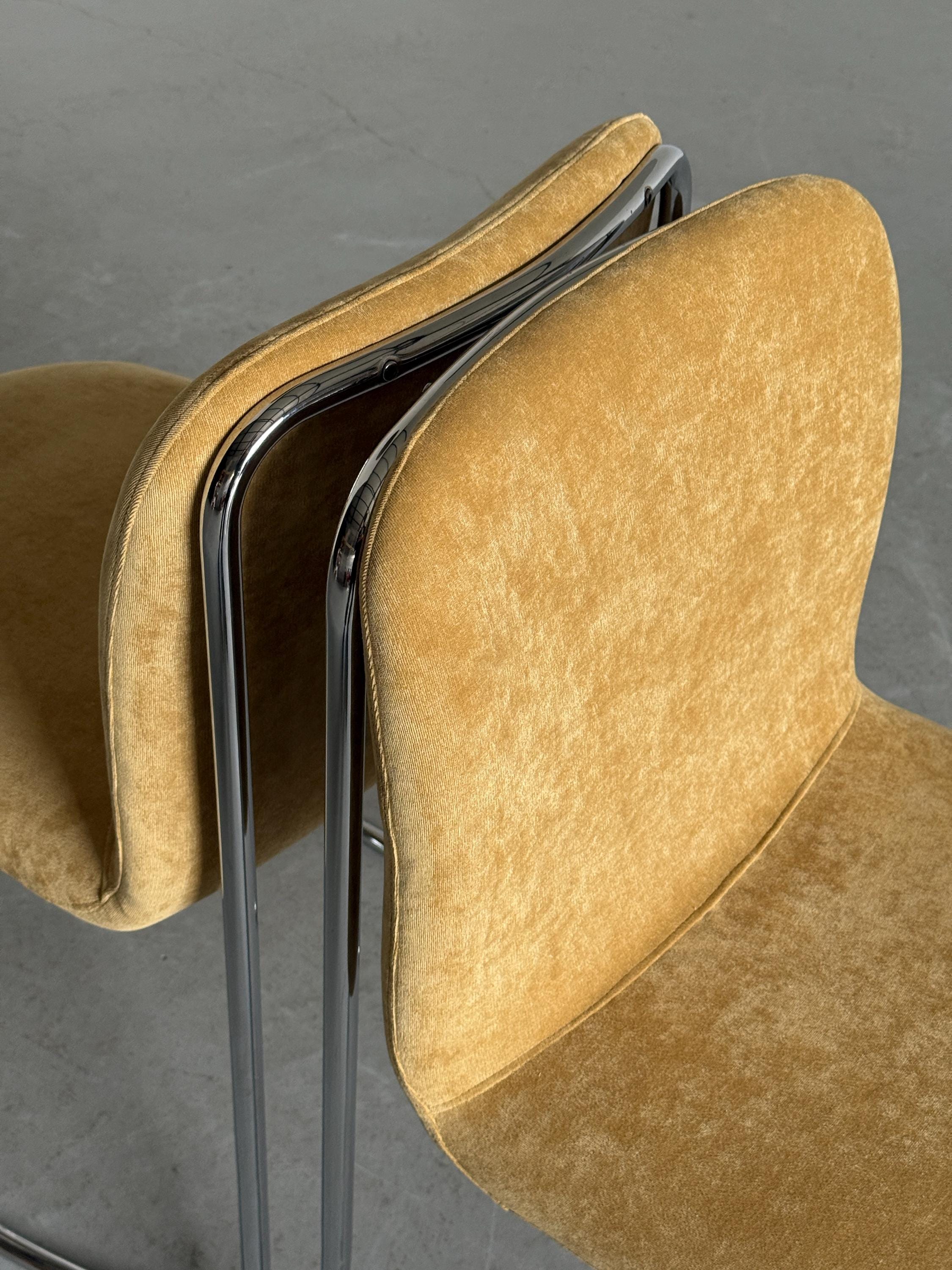 Italian Modernist Chromed Dining Chairs