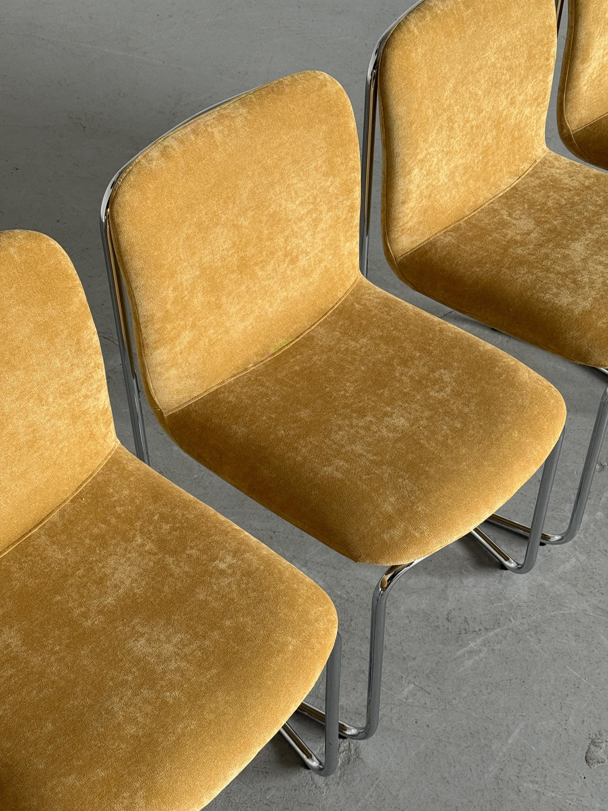 Italian Modernist Chromed Dining Chairs