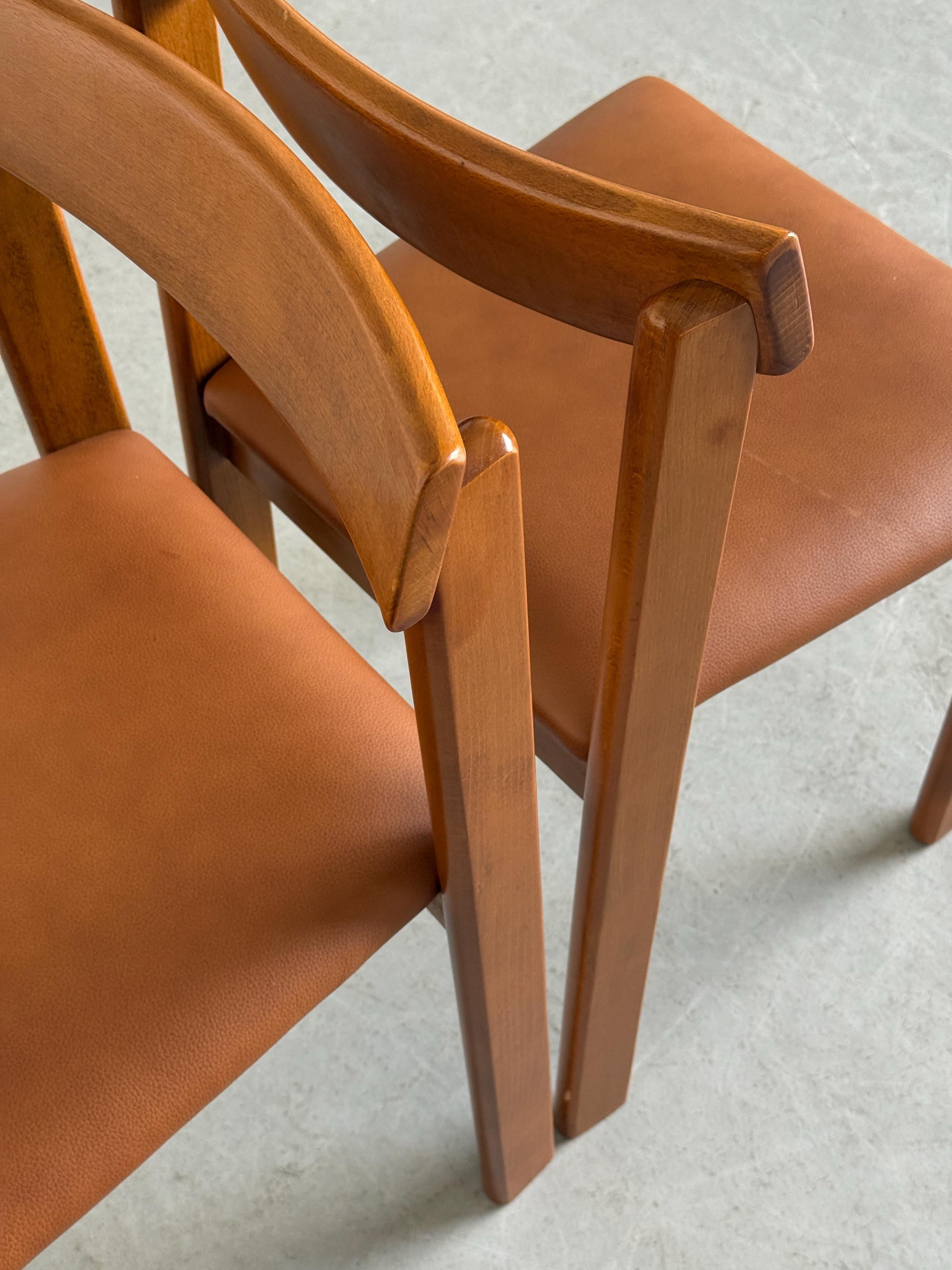 Late Modern Wood Dining Chairs