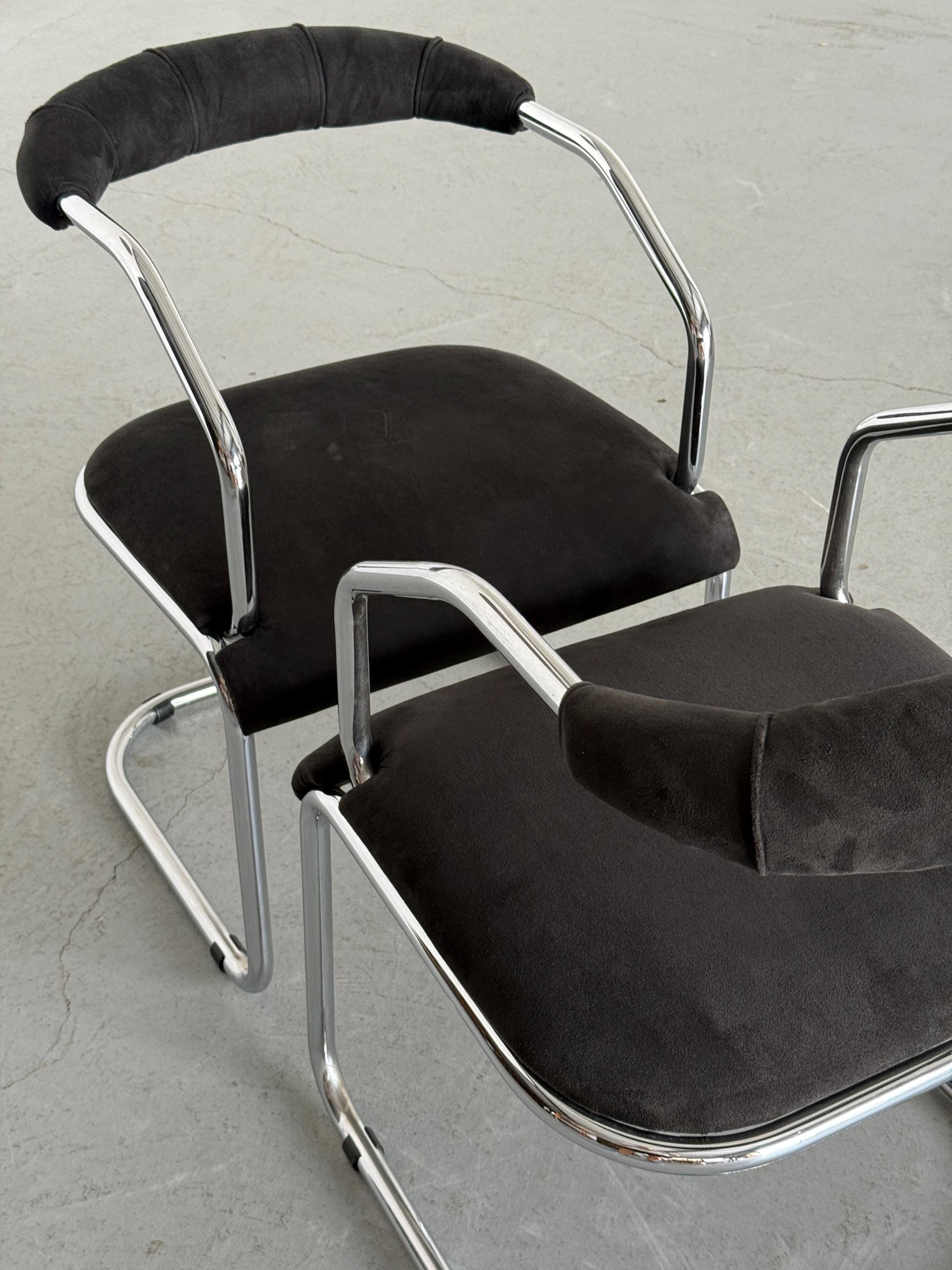Cantilever Dining Chairs in Style of Giotto Stoppino