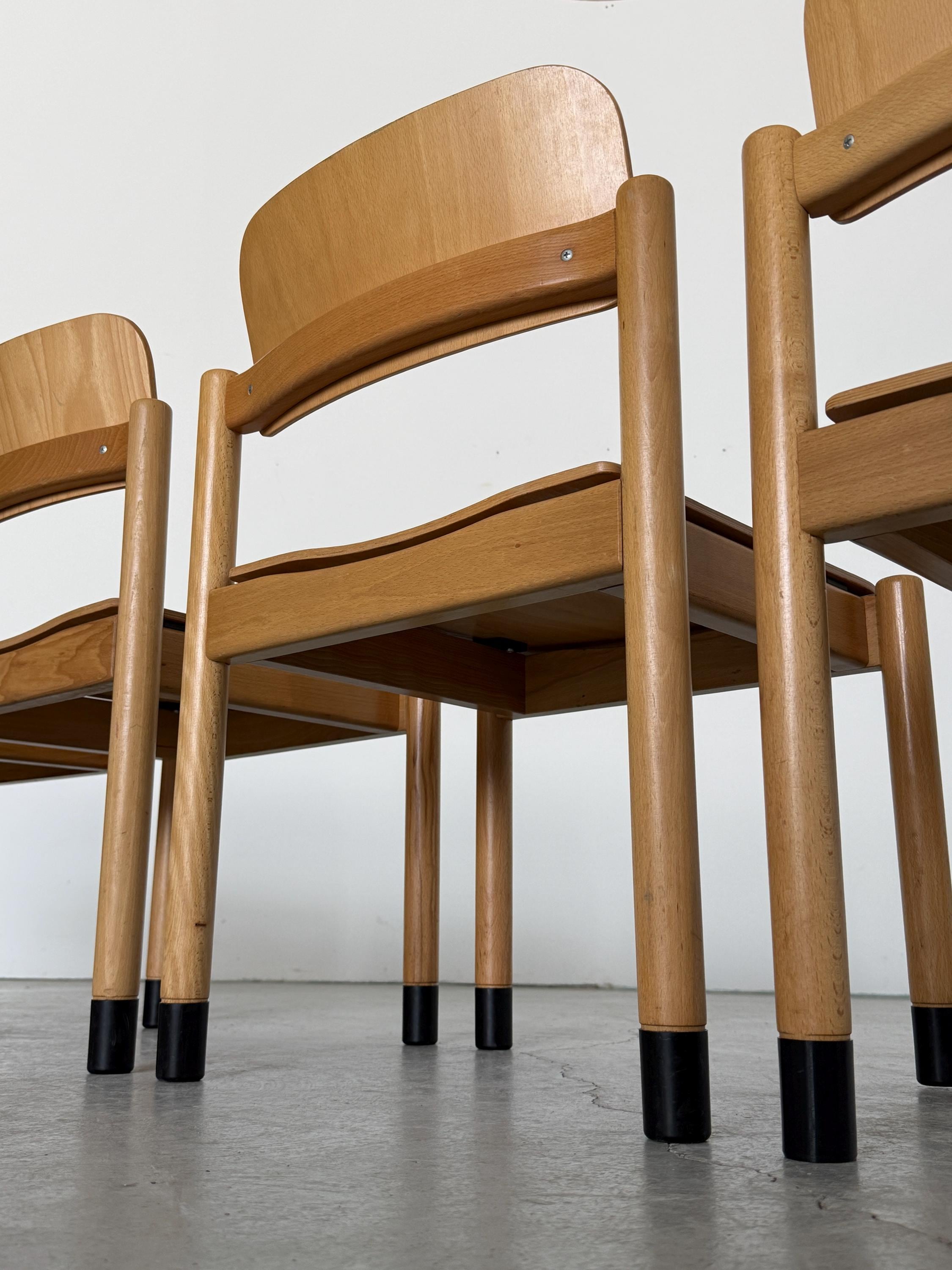 Stackable Beechwood Dining Chairs