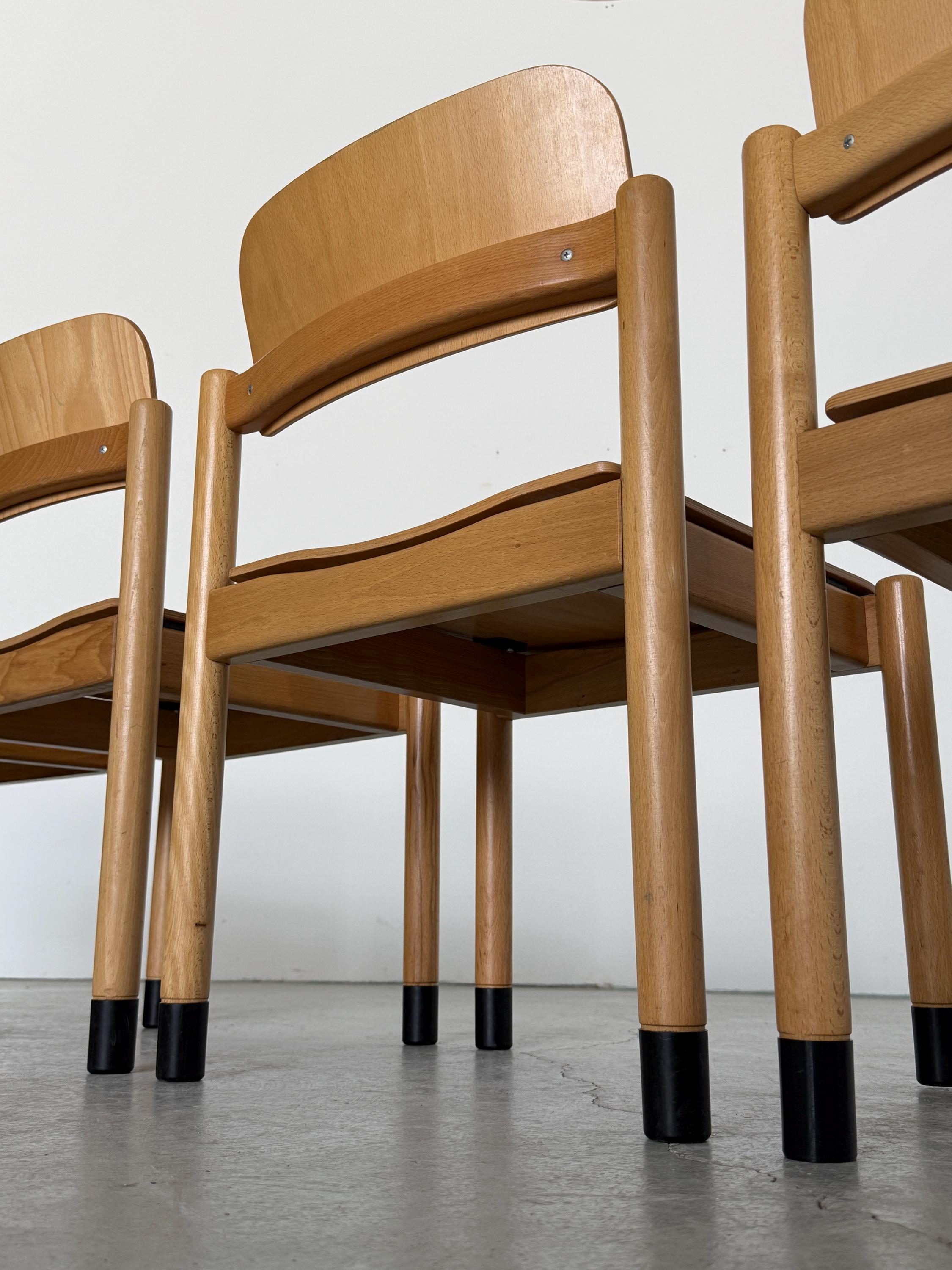 Stackable Beechwood Dining Chairs