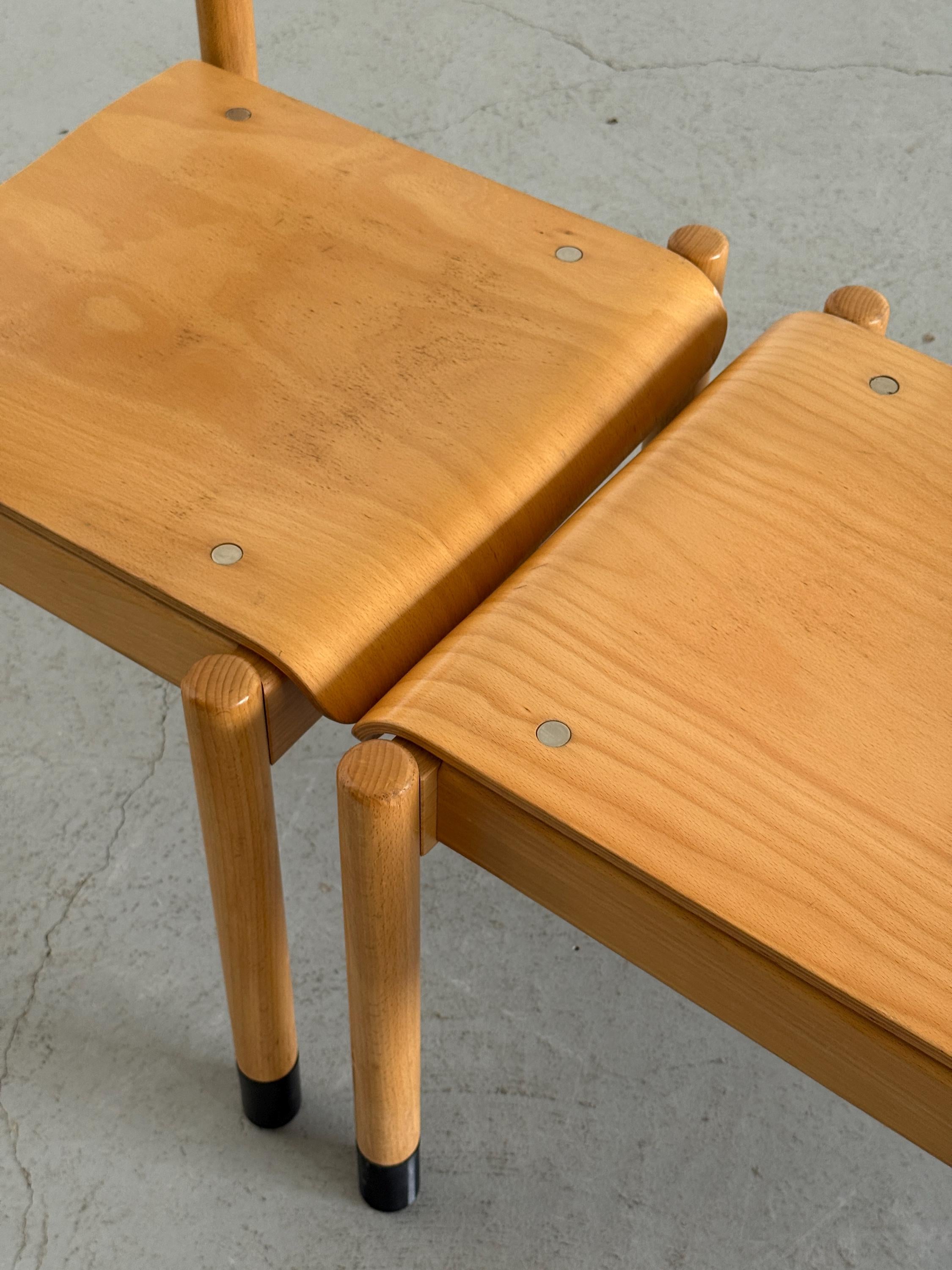 Stackable Beechwood Dining Chairs
