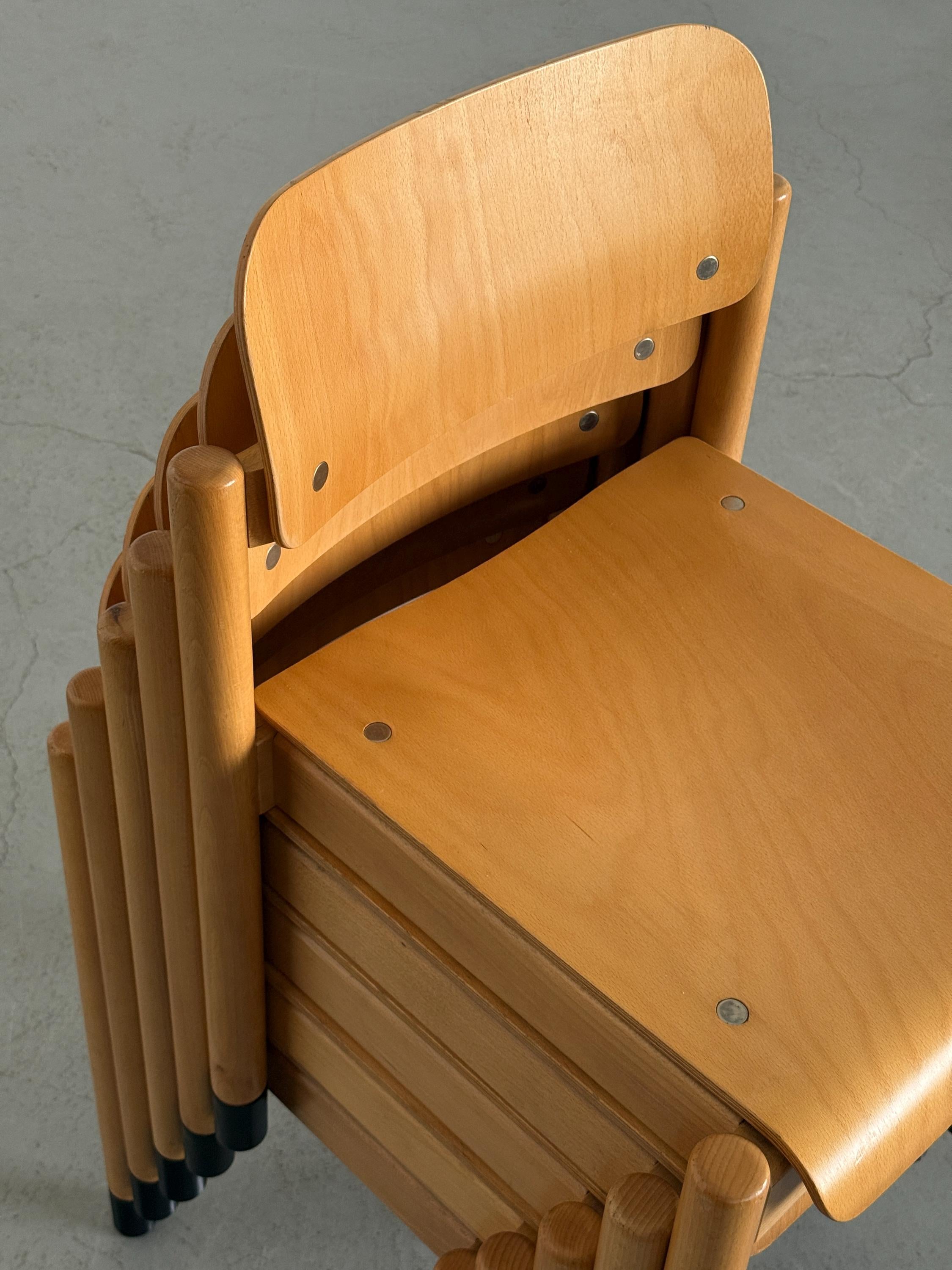 Stackable Beechwood Dining Chairs