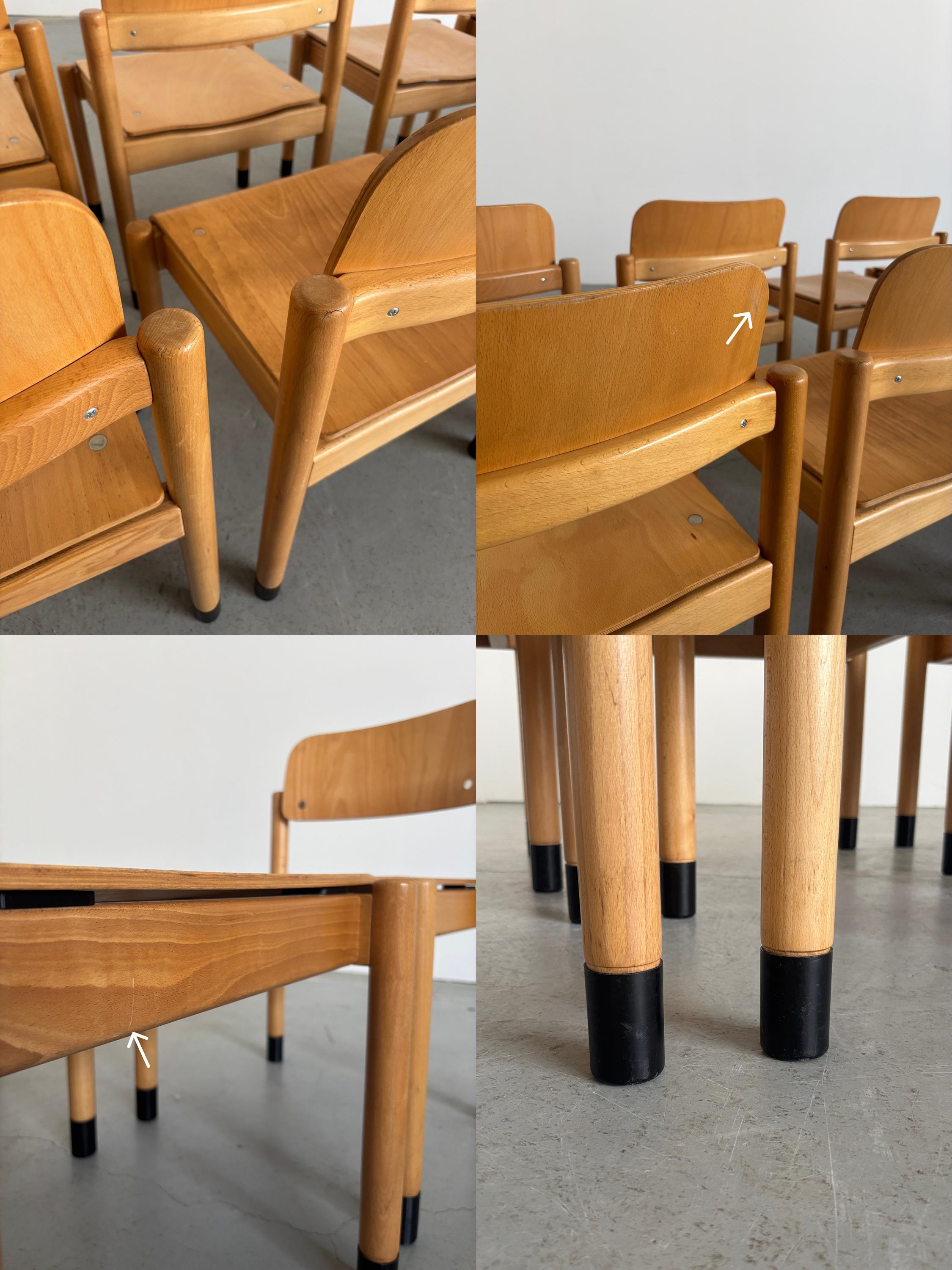 Stackable Beechwood Dining Chairs