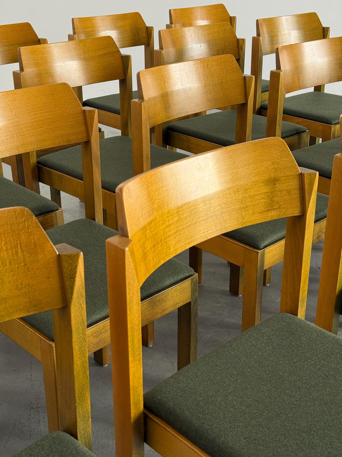 Constructivist Patinated Wooden Dining Chairs