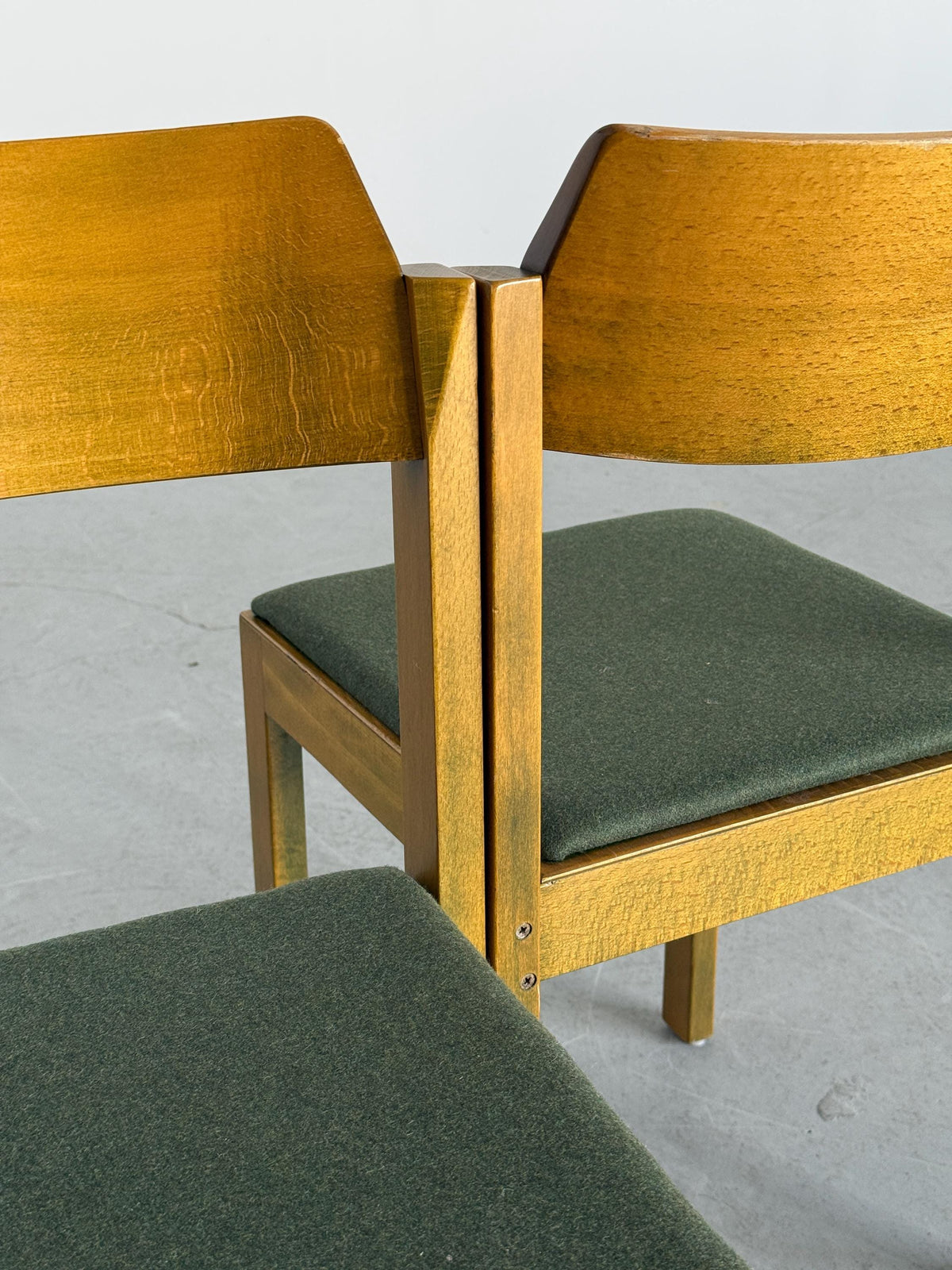 Constructivist Patinated Wooden Dining Chairs