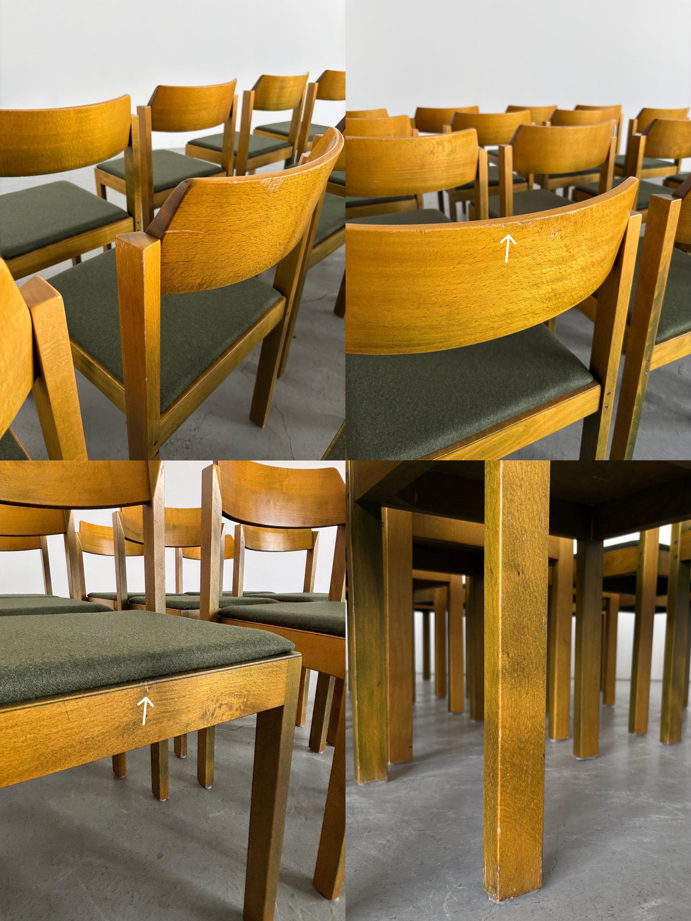 Constructivist Patinated Wooden Dining Chairs
