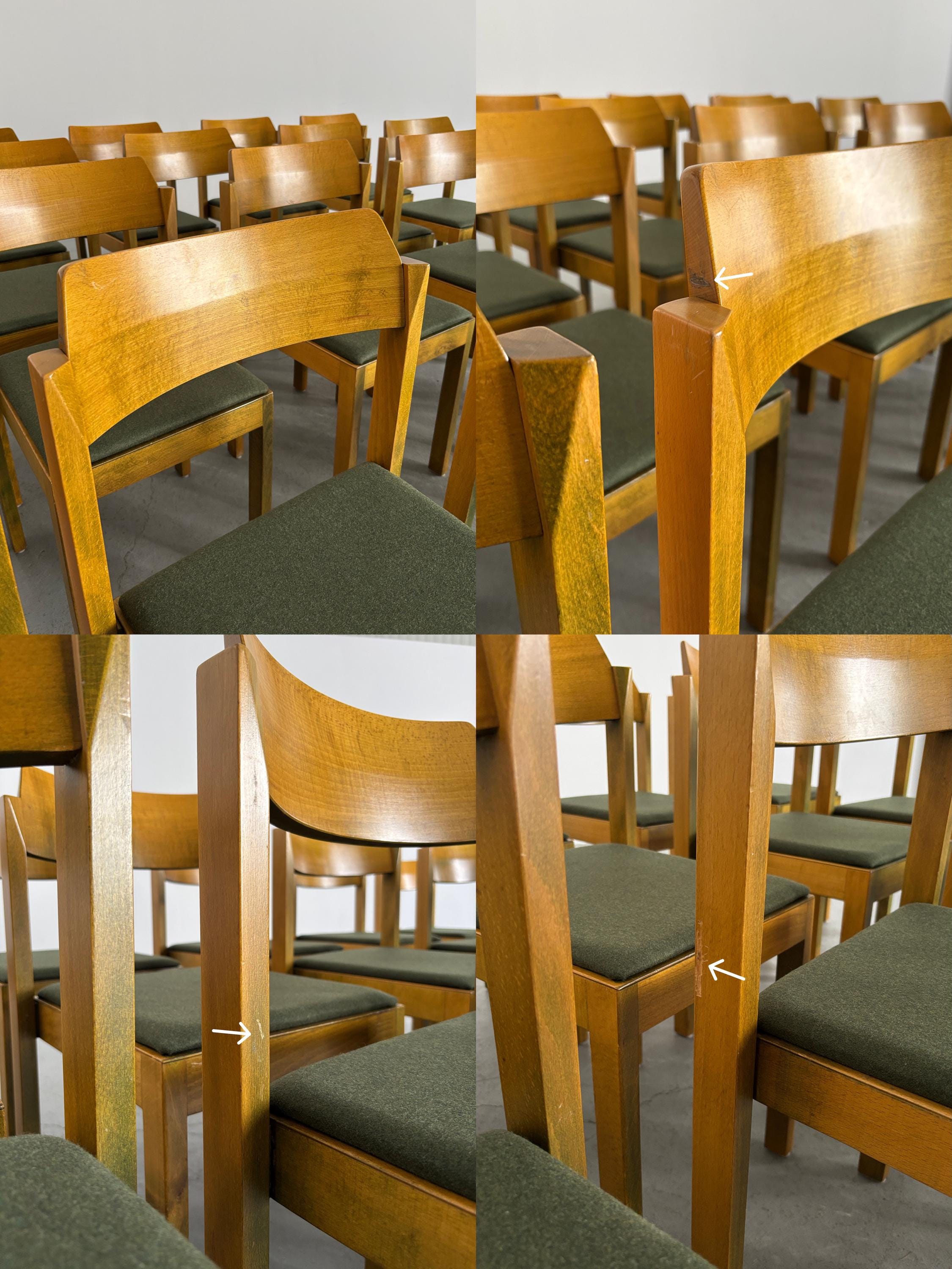 Constructivist Patinated Wooden Dining Chairs