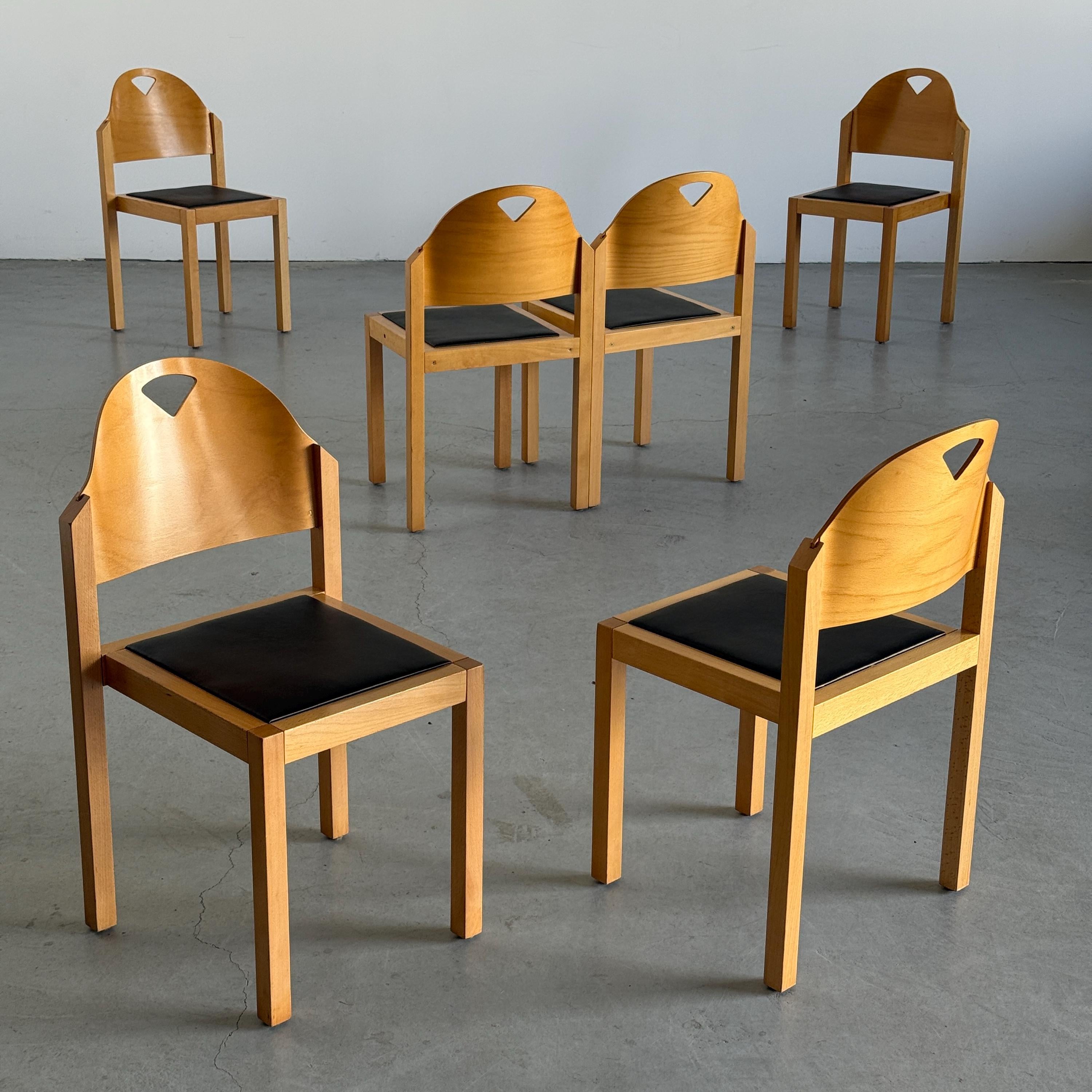 Postmodern Stackable Dining Chairs by Thonet Vienna