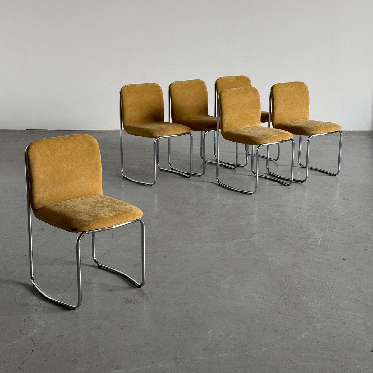 Italian Modernist Chromed Dining Chairs