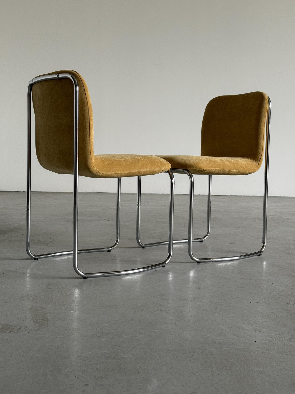 Italian Modernist Chromed Dining Chairs