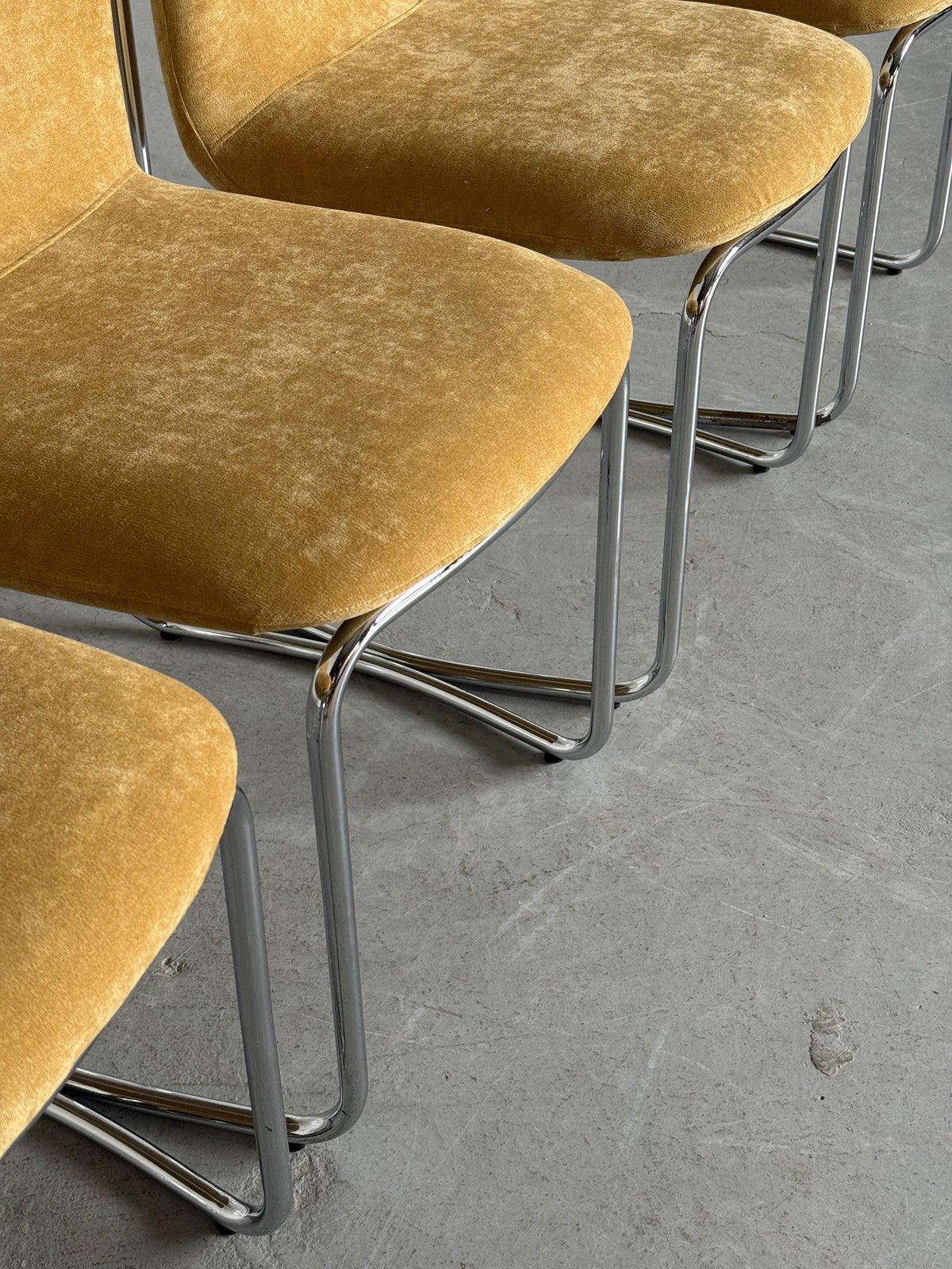 Italian Modernist Chromed Dining Chairs
