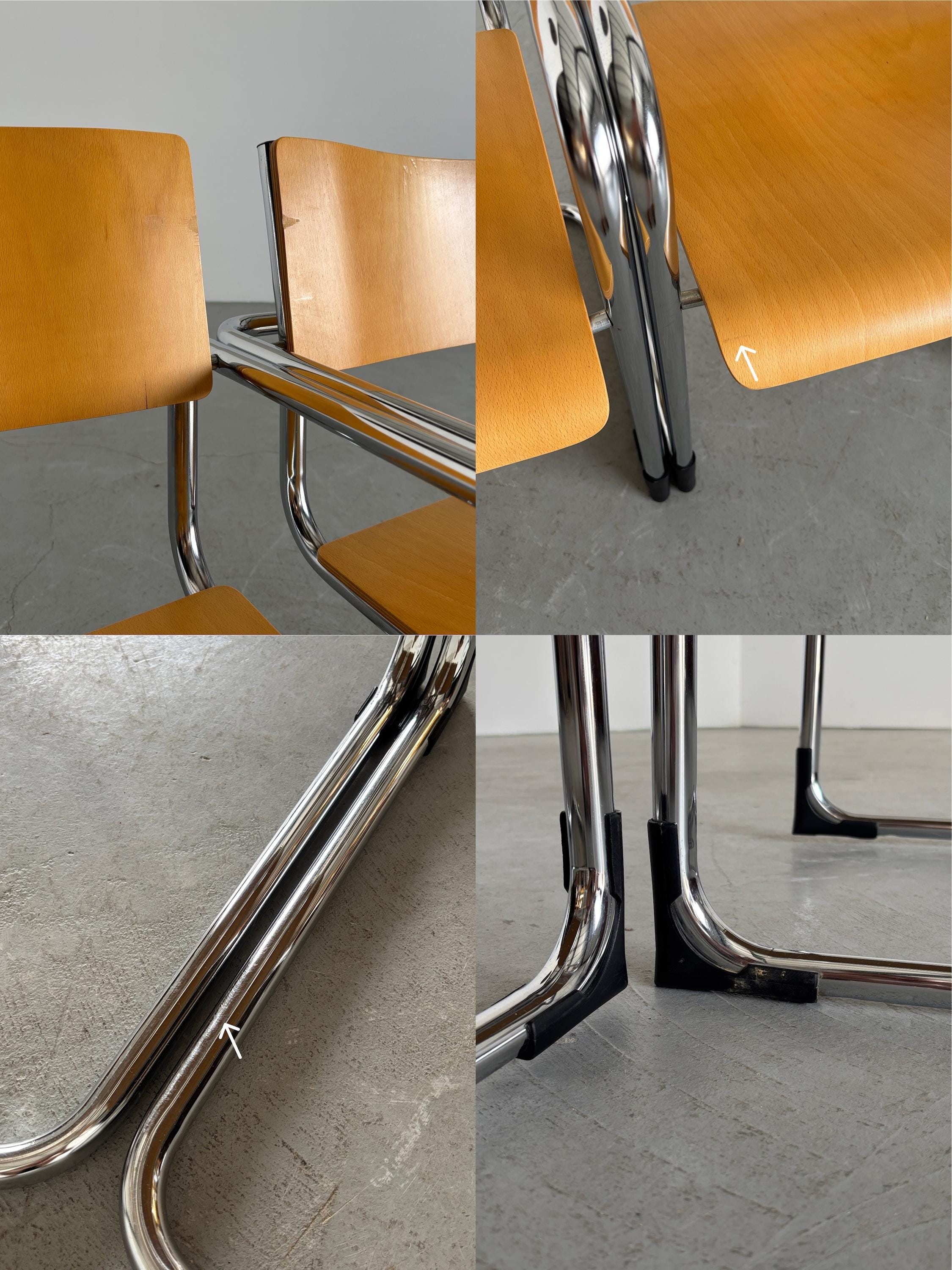 Italian Modernist Cantilever Armchairs by Plurima