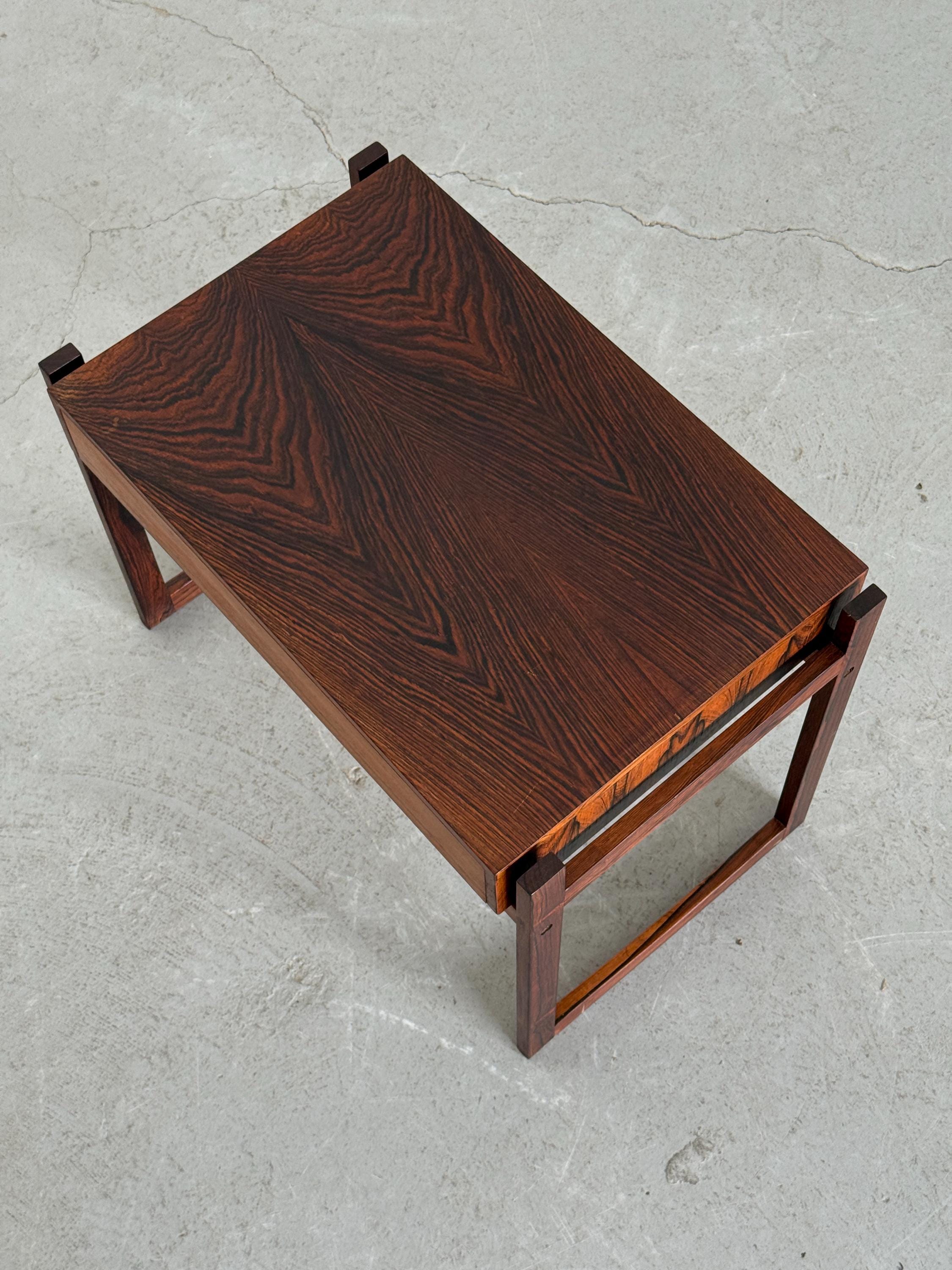 Danish Modern Rosewood Side Table with Drawer