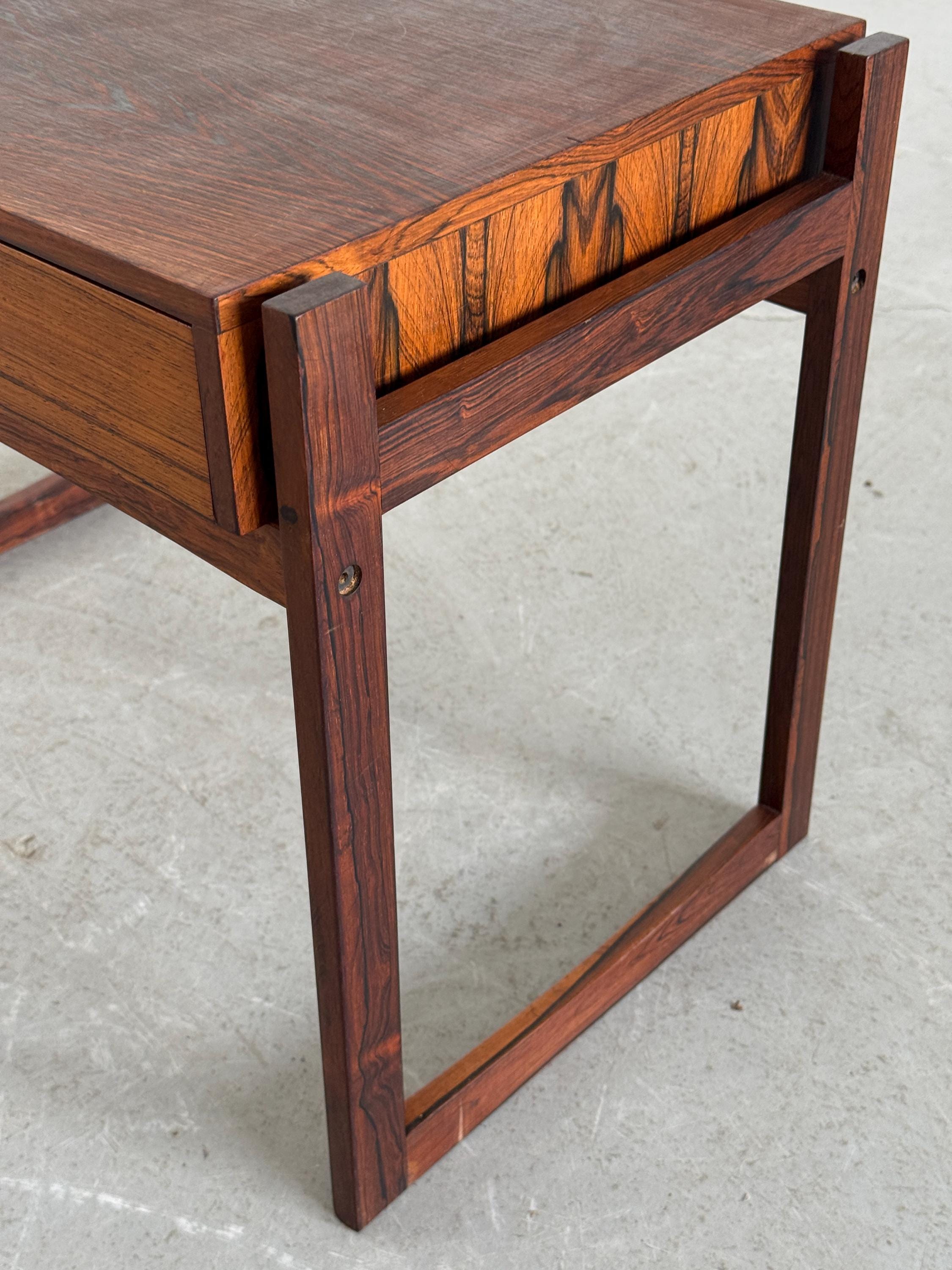 Danish Modern Rosewood Side Table with Drawer