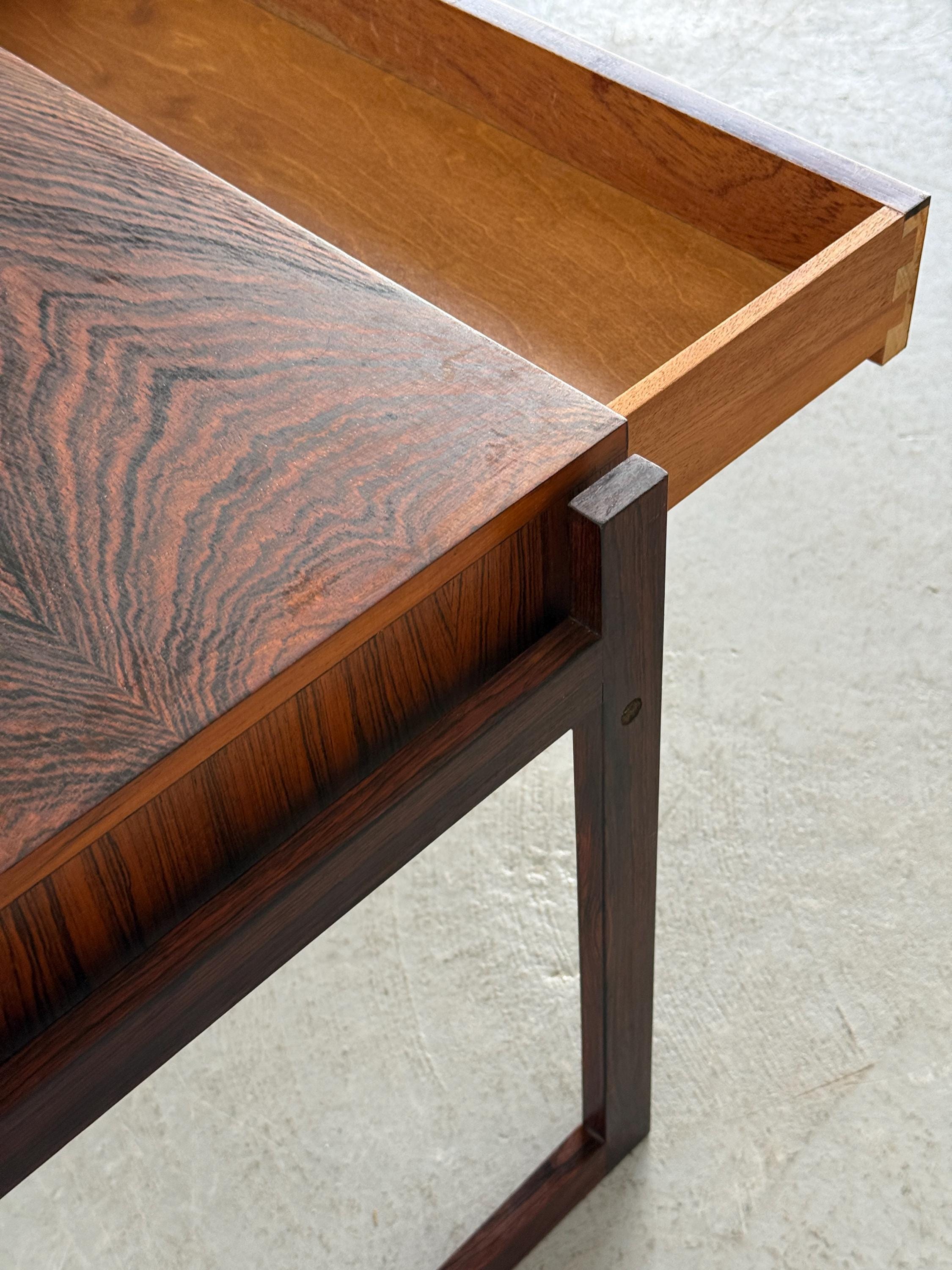 Danish Modern Rosewood Side Table with Drawer