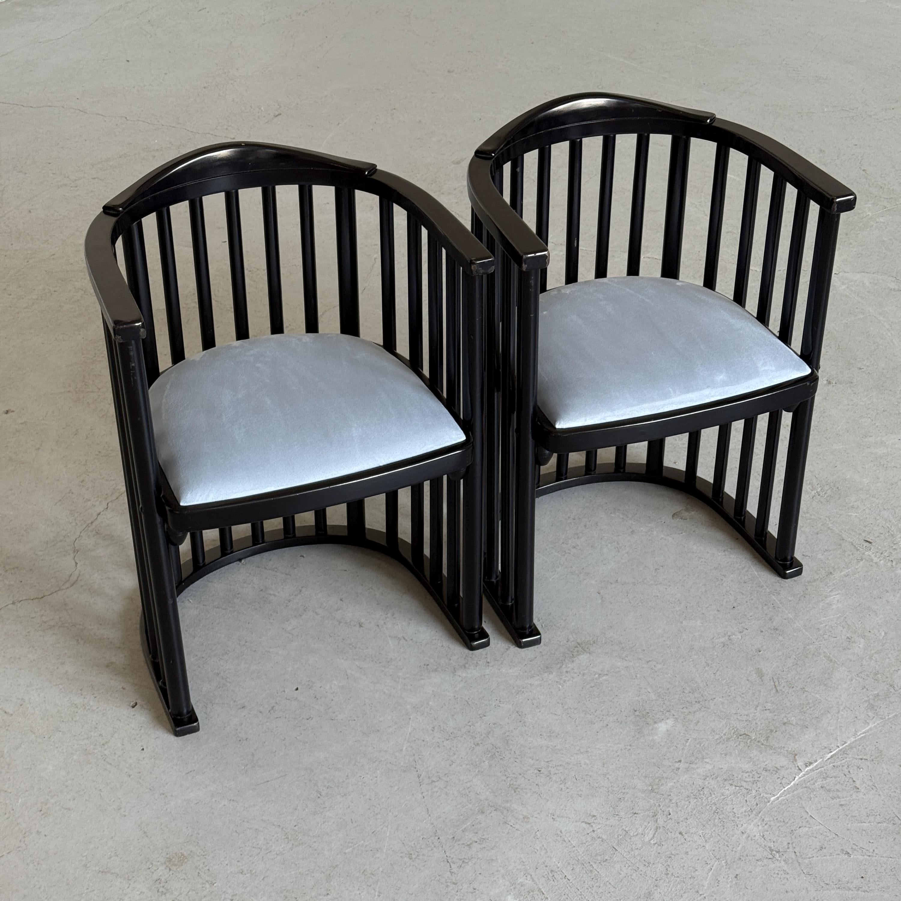 Vienna Secession Barrel Chairs Attributed to Josef Hoffmann
