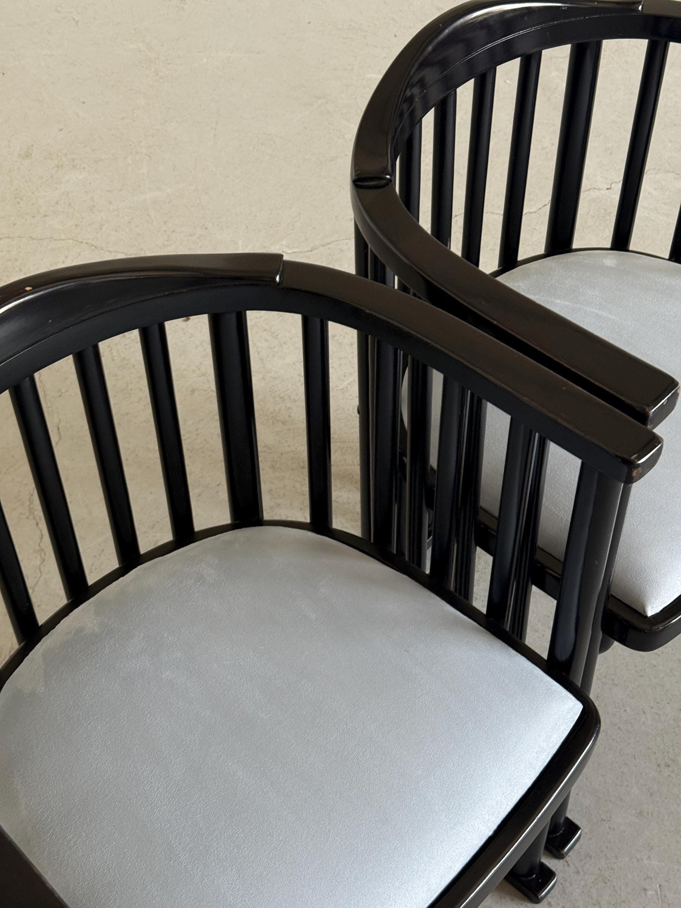 Vienna Secession Barrel Chairs Attributed to Josef Hoffmann
