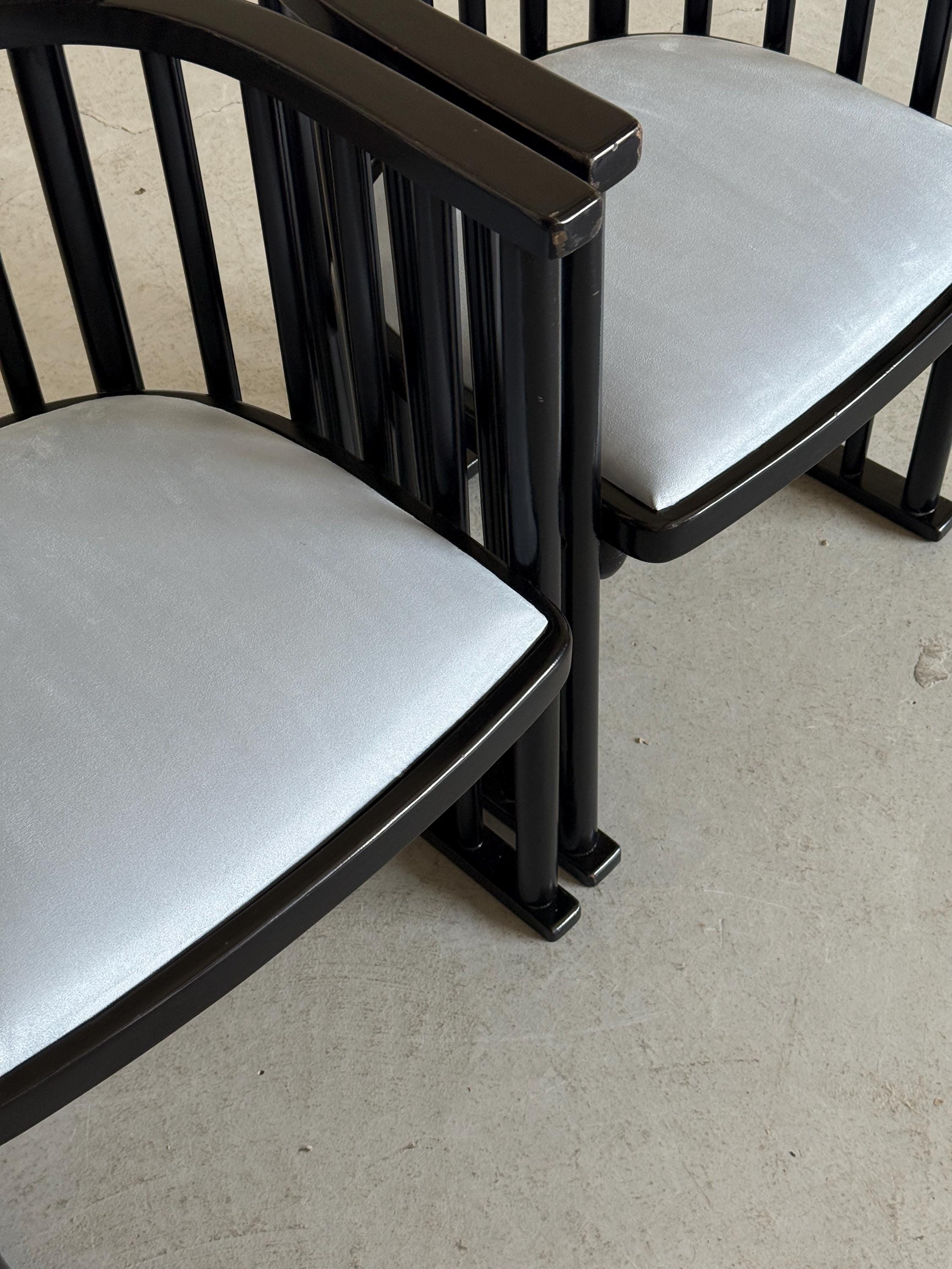 Vienna Secession Barrel Chairs Attributed to Josef Hoffmann